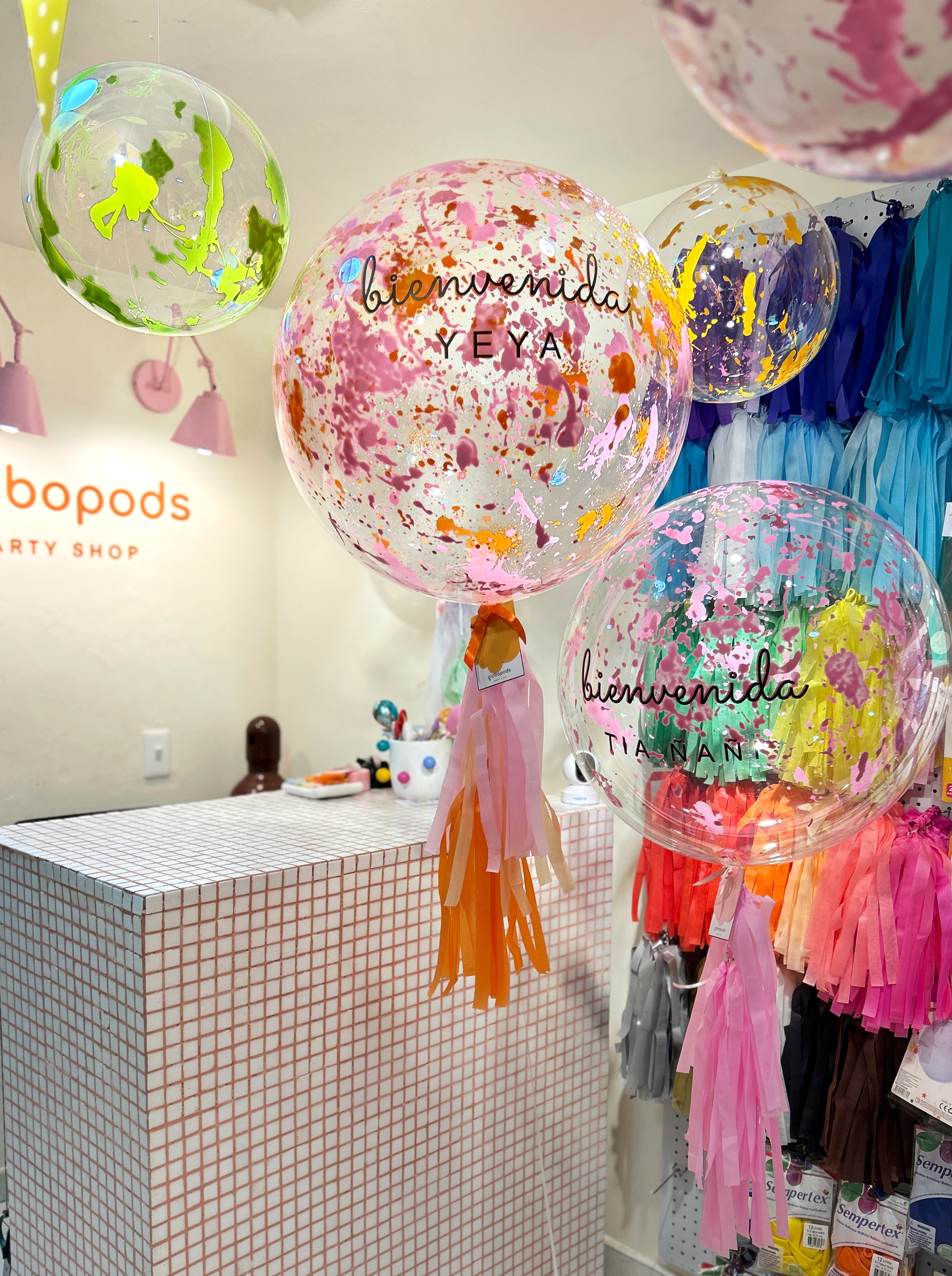 2 Globos burbuja helio Bienvenida 
