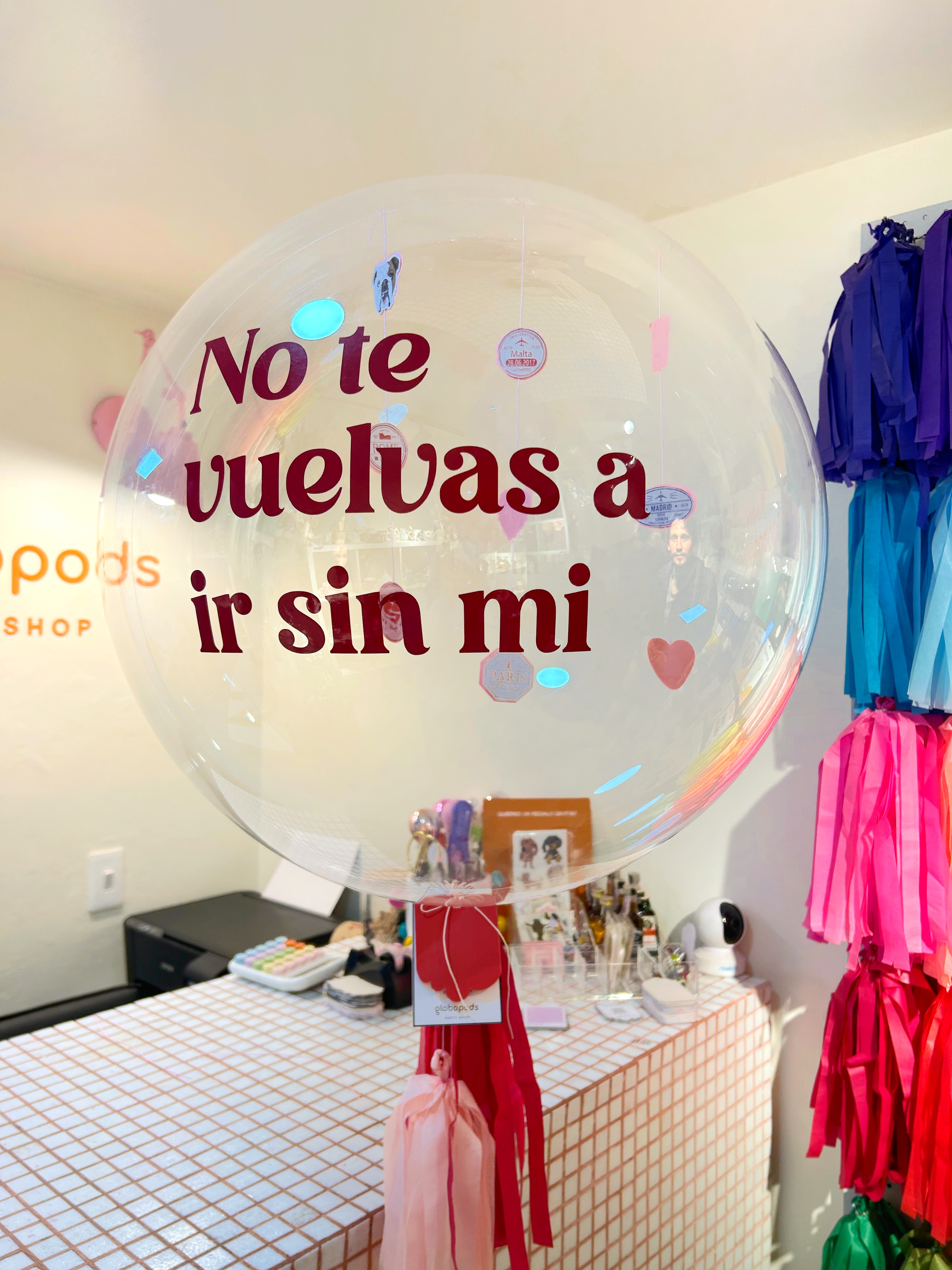 Globo burbuja helio bienvenida