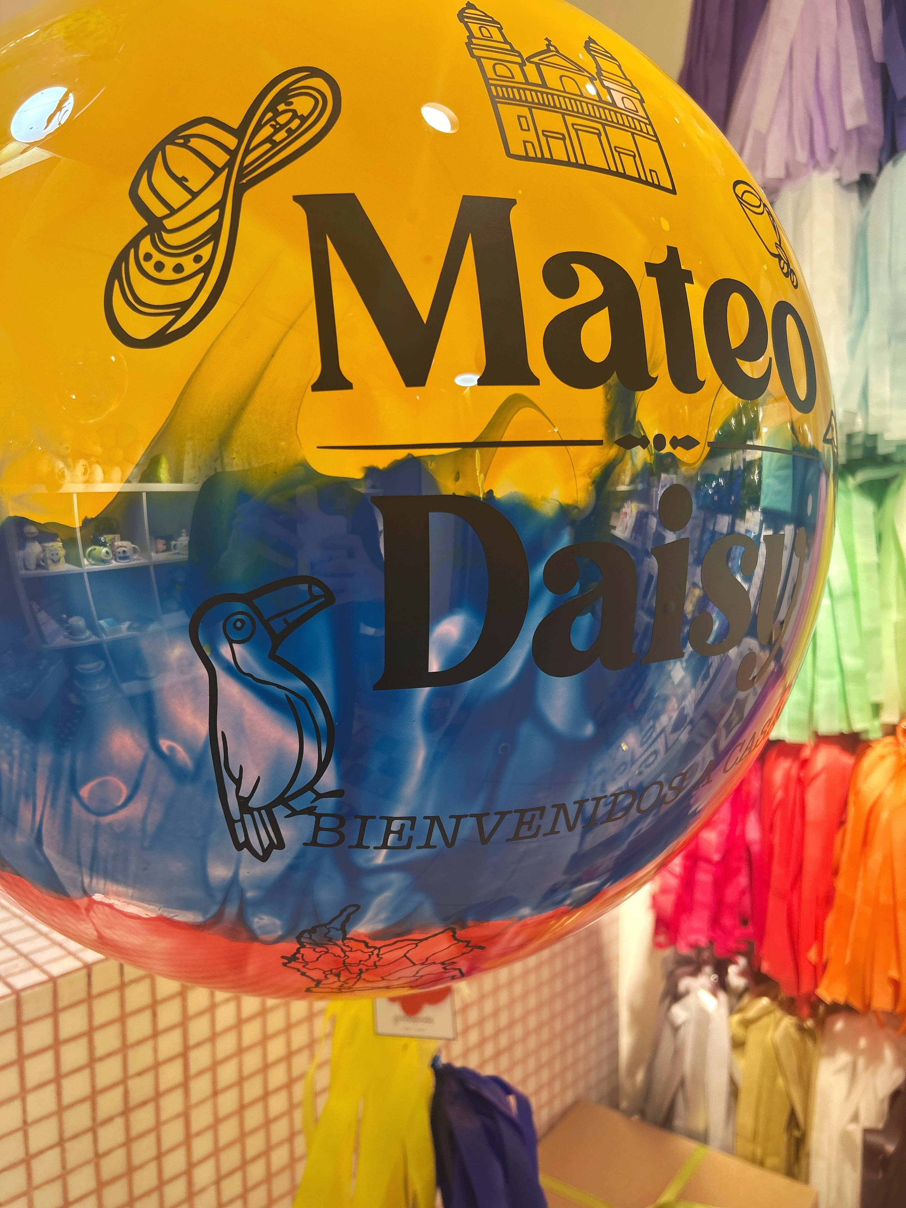 Globo burbuja helio bienvenida