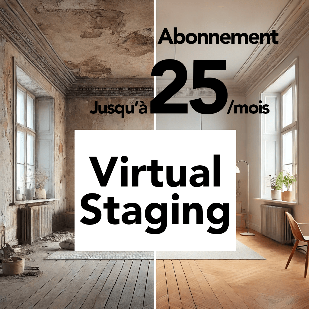 Abonnement jusqu'à 25 Home Stagings Virtuels / mois