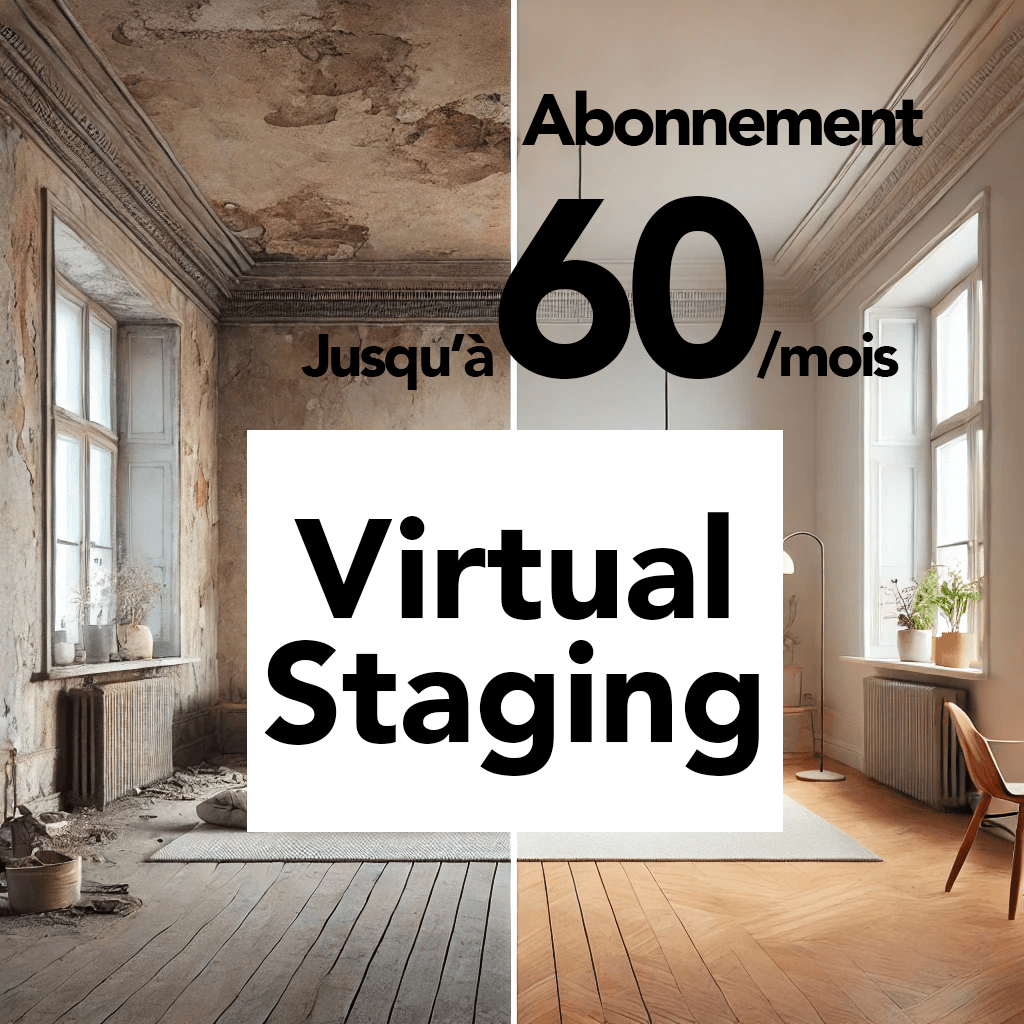Abonnement jusqu'à 60 Home Stagings Virtuels / mois