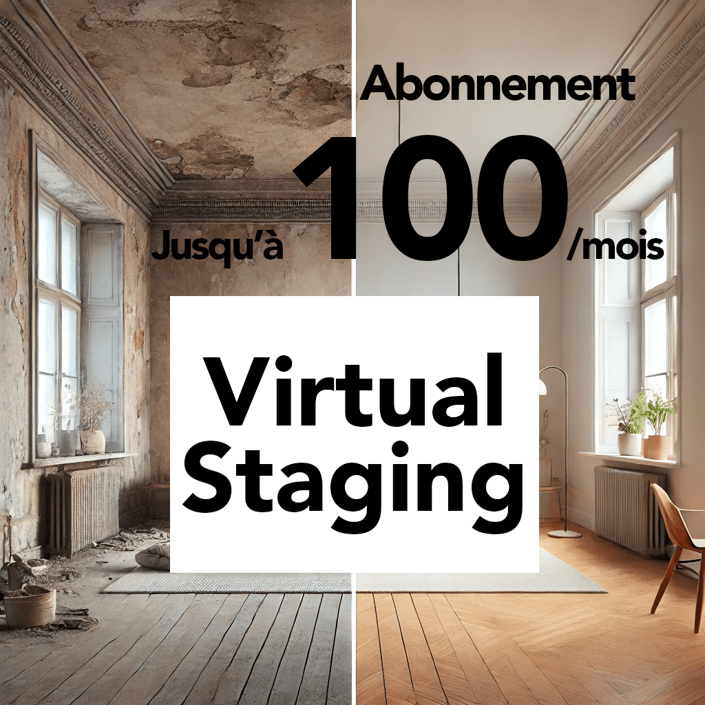 Abonnement jusqu'à 100 Home Stagings Virtuels / mois