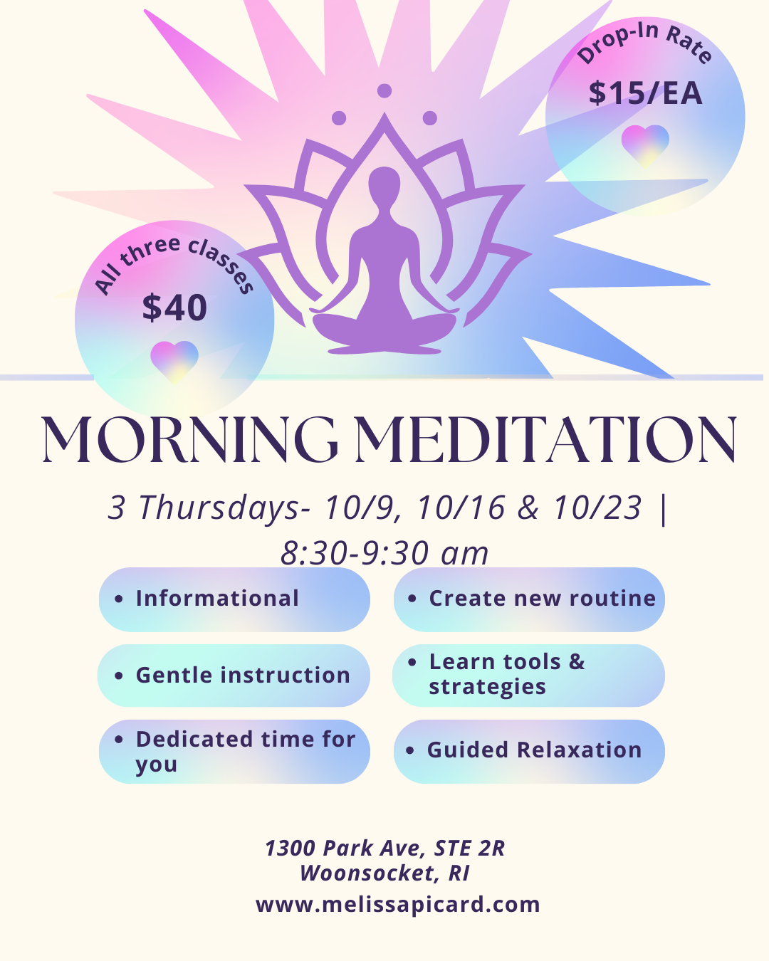 Morning Meditation Series- All three classes