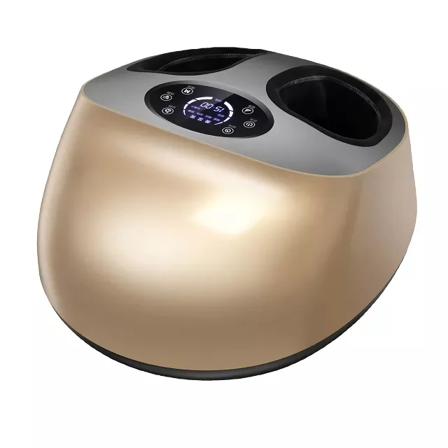 6D Air-Wrapped Professional Heated Foot Massager with Pedicure Function - Gold