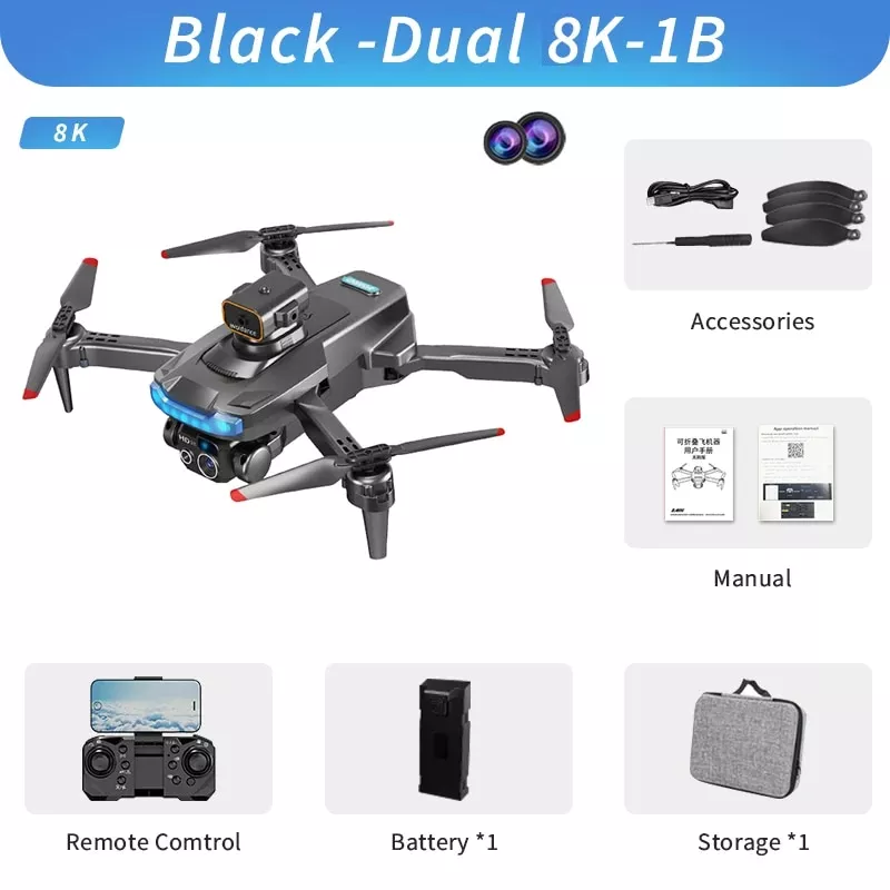 8K Dual-Camera GPS Drone - 1 Battery