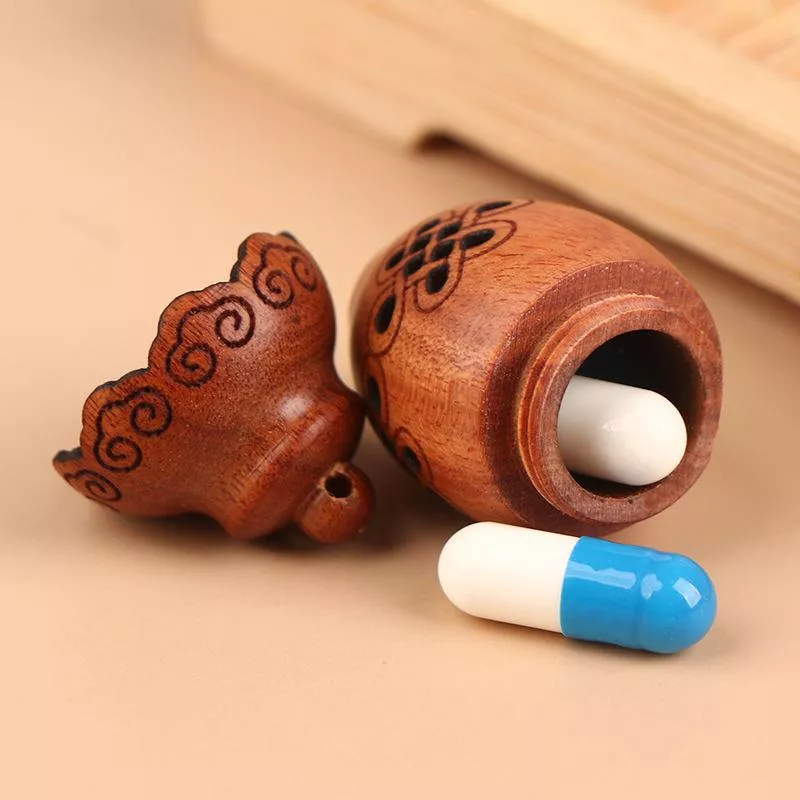 Wooden Pill Holder