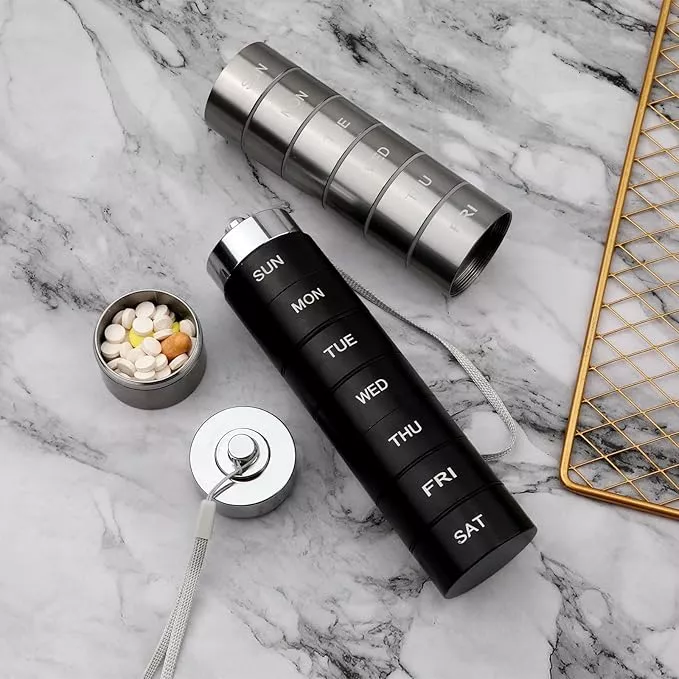 Weekly Pill Organizer Water Bottle