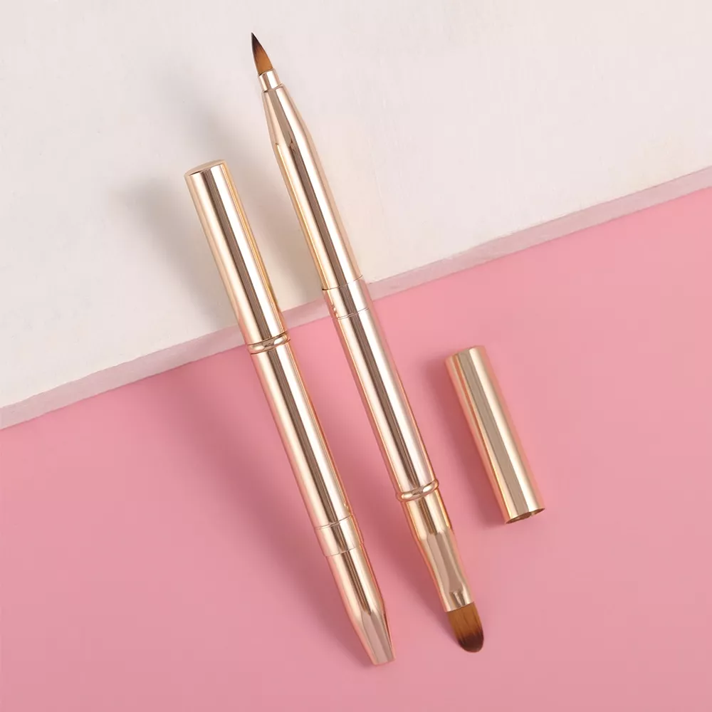 Gold Double-Ended Makeup Brushes