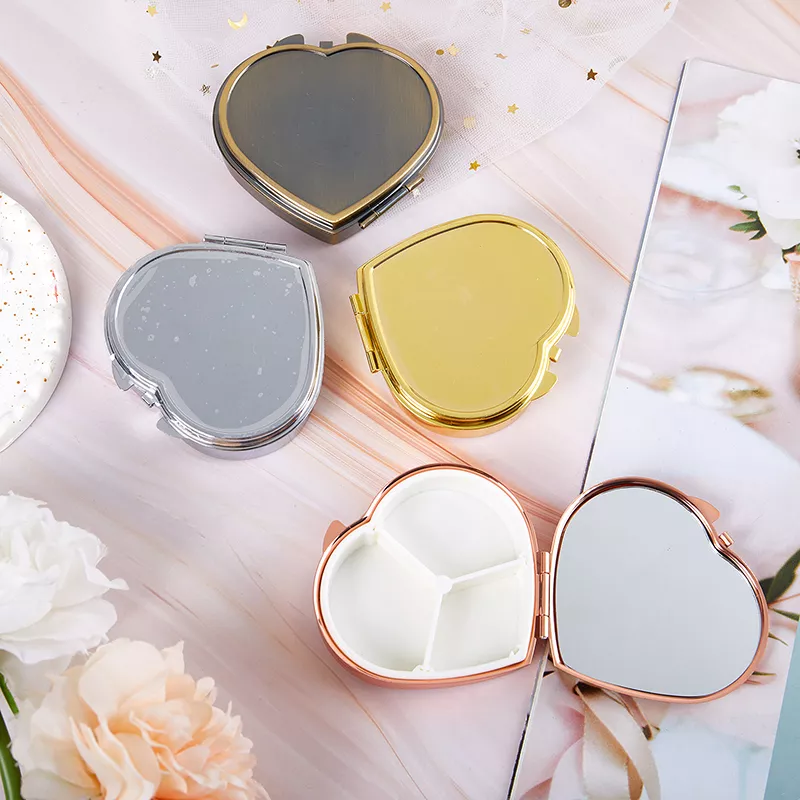 Heart-Shaped Compact Mirrors