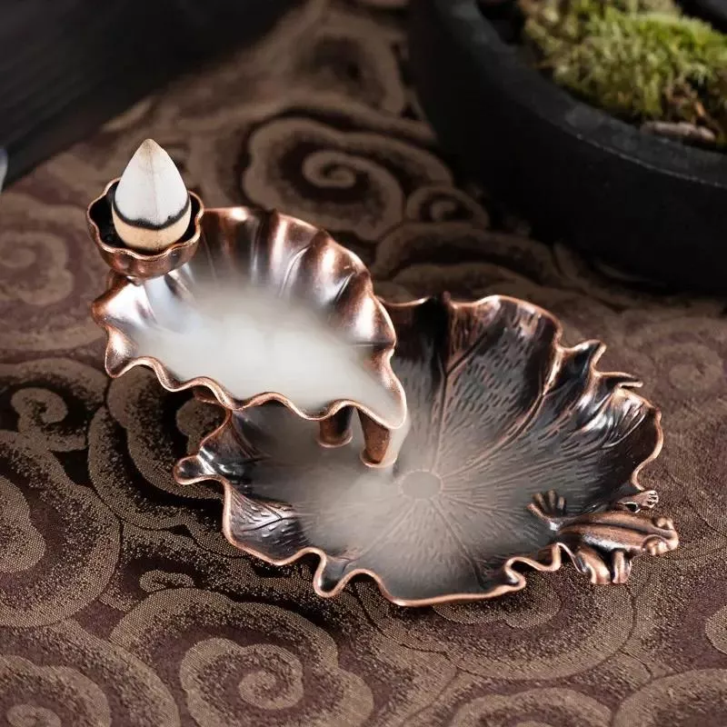 Leaf Design Ceramic Incense Holder