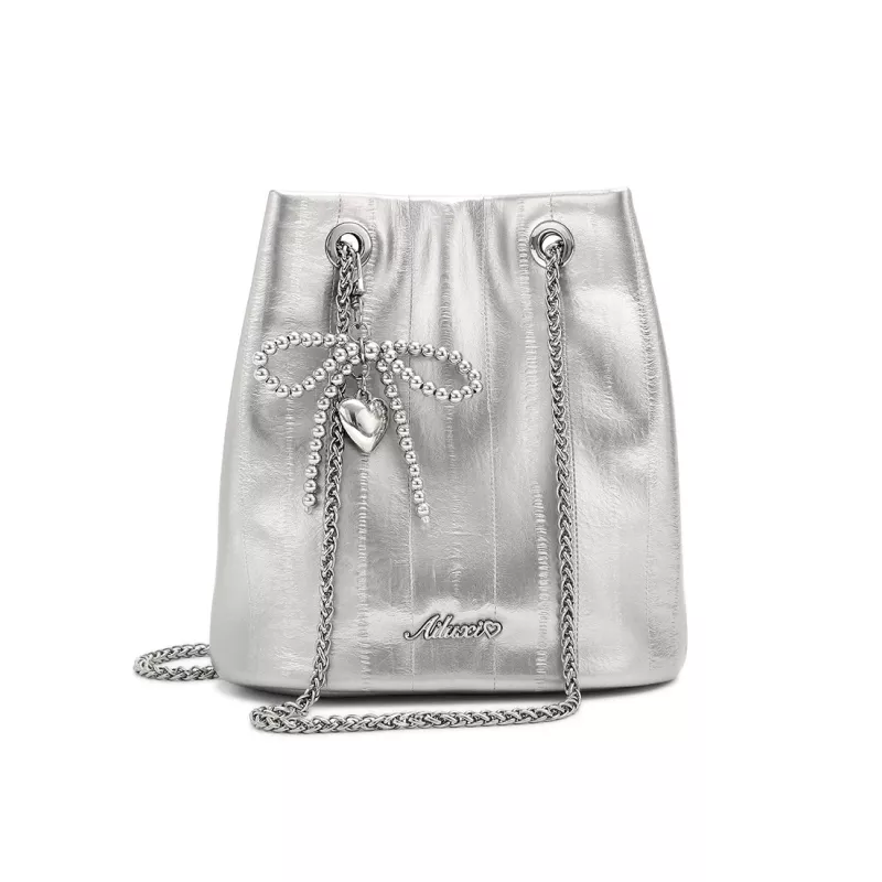 Silver Drawstring Bag