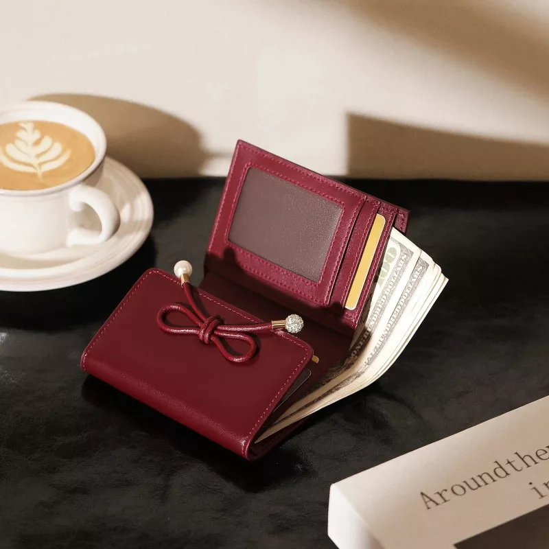 Elegant Burgundy Wallet Set