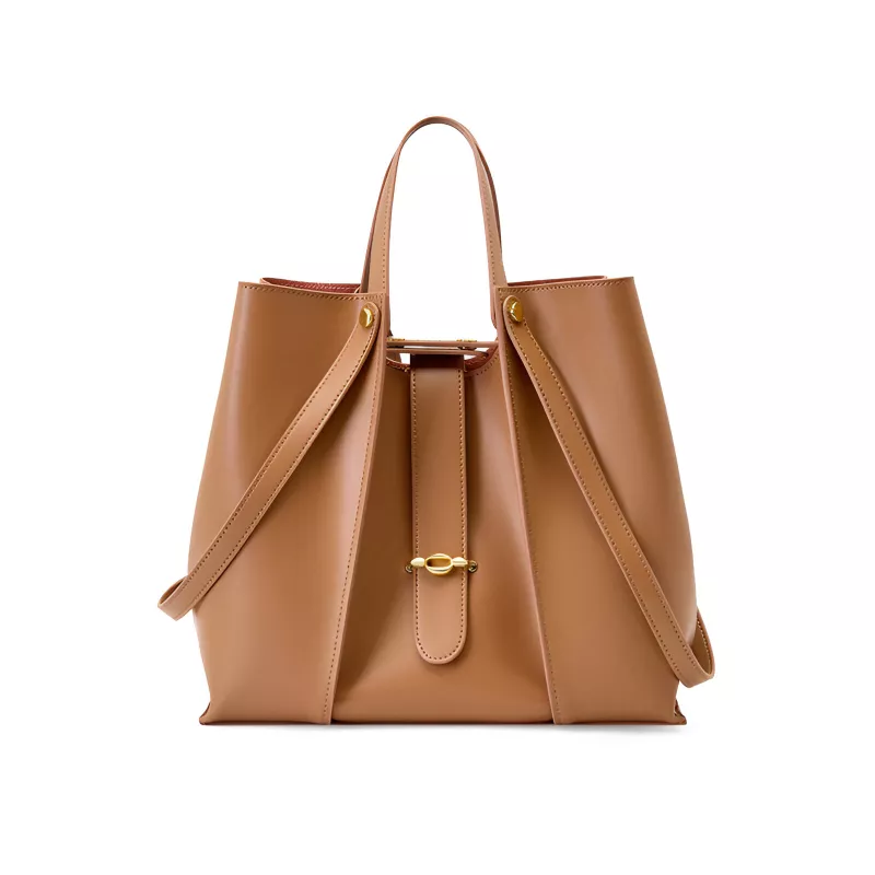 Tan Leather Tote Bag