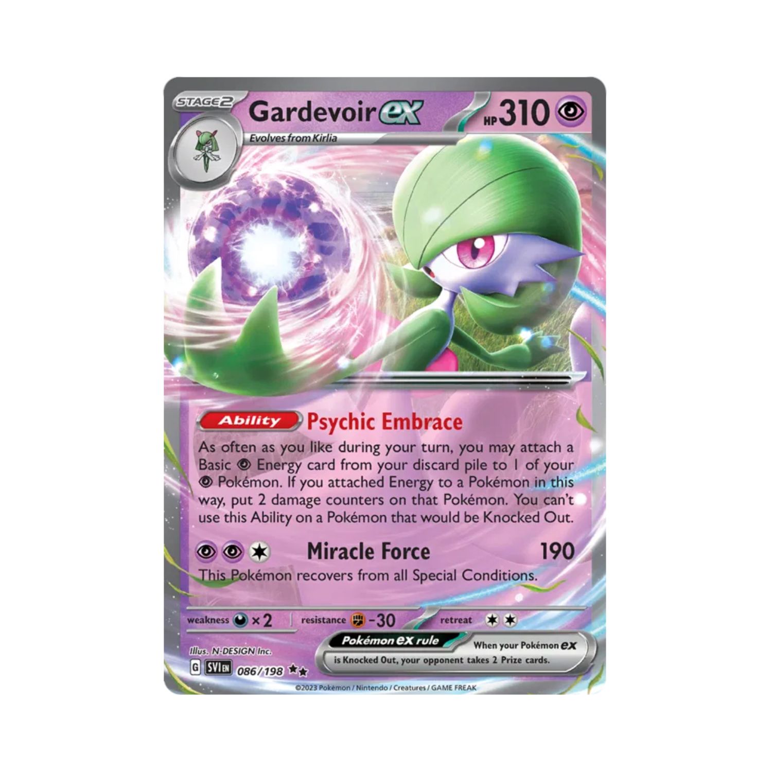 Carta De Gardevoir ex 86/198 Scarlet & Violet ING