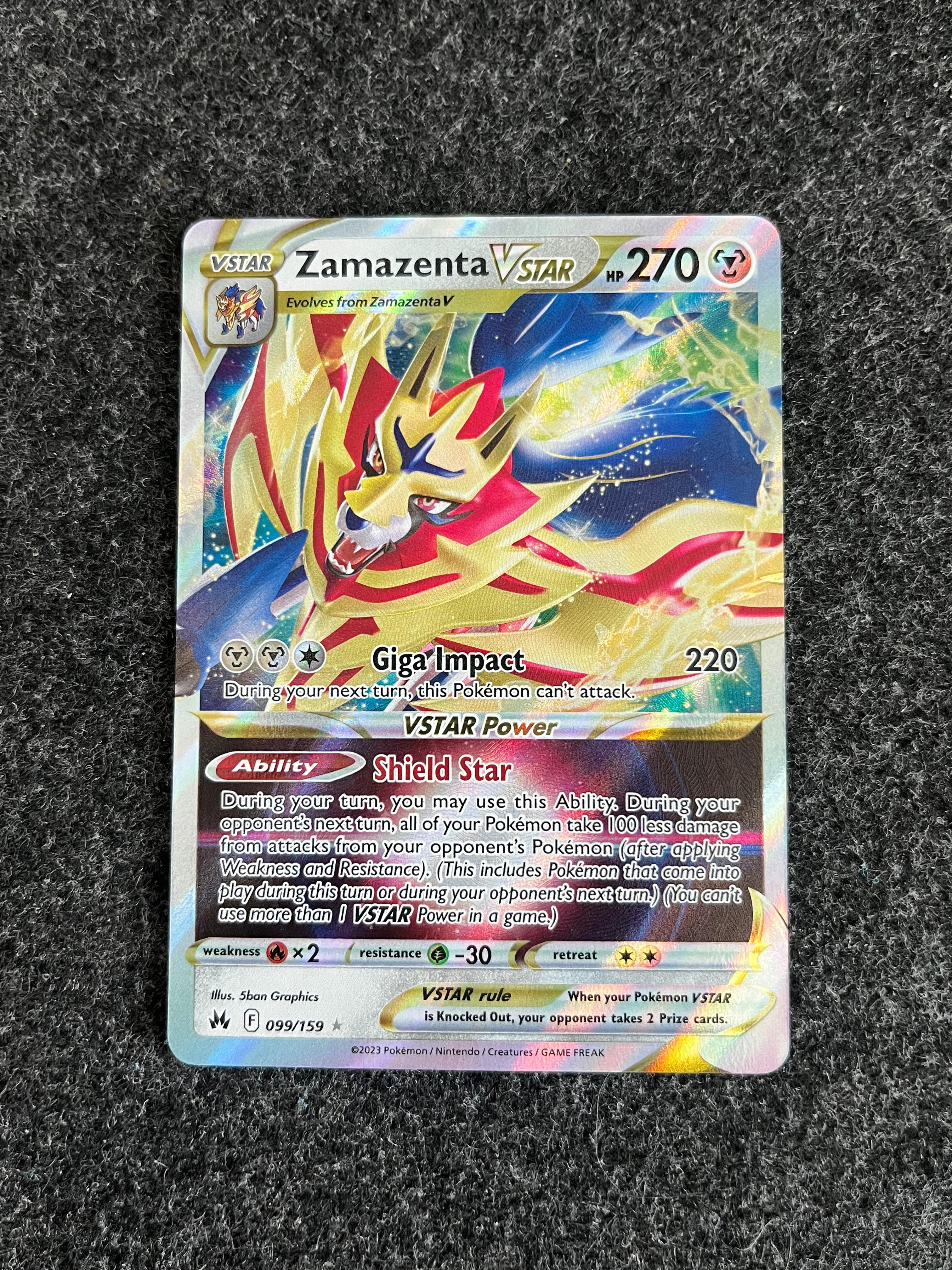 Carta De Zamazenta VSTAR 99/159 Crown Zenith ING