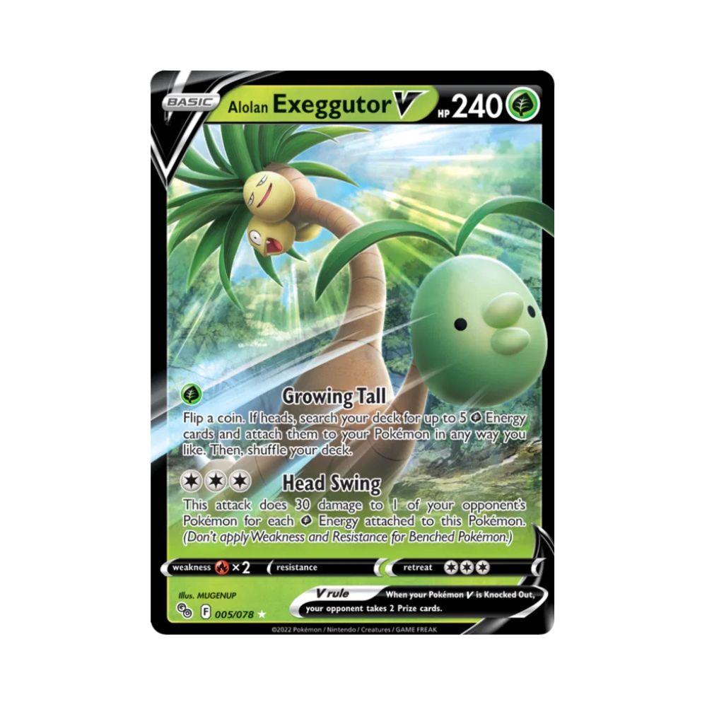 Carta De Alolan Exeggutor V 5/78 Pokemon Go ING