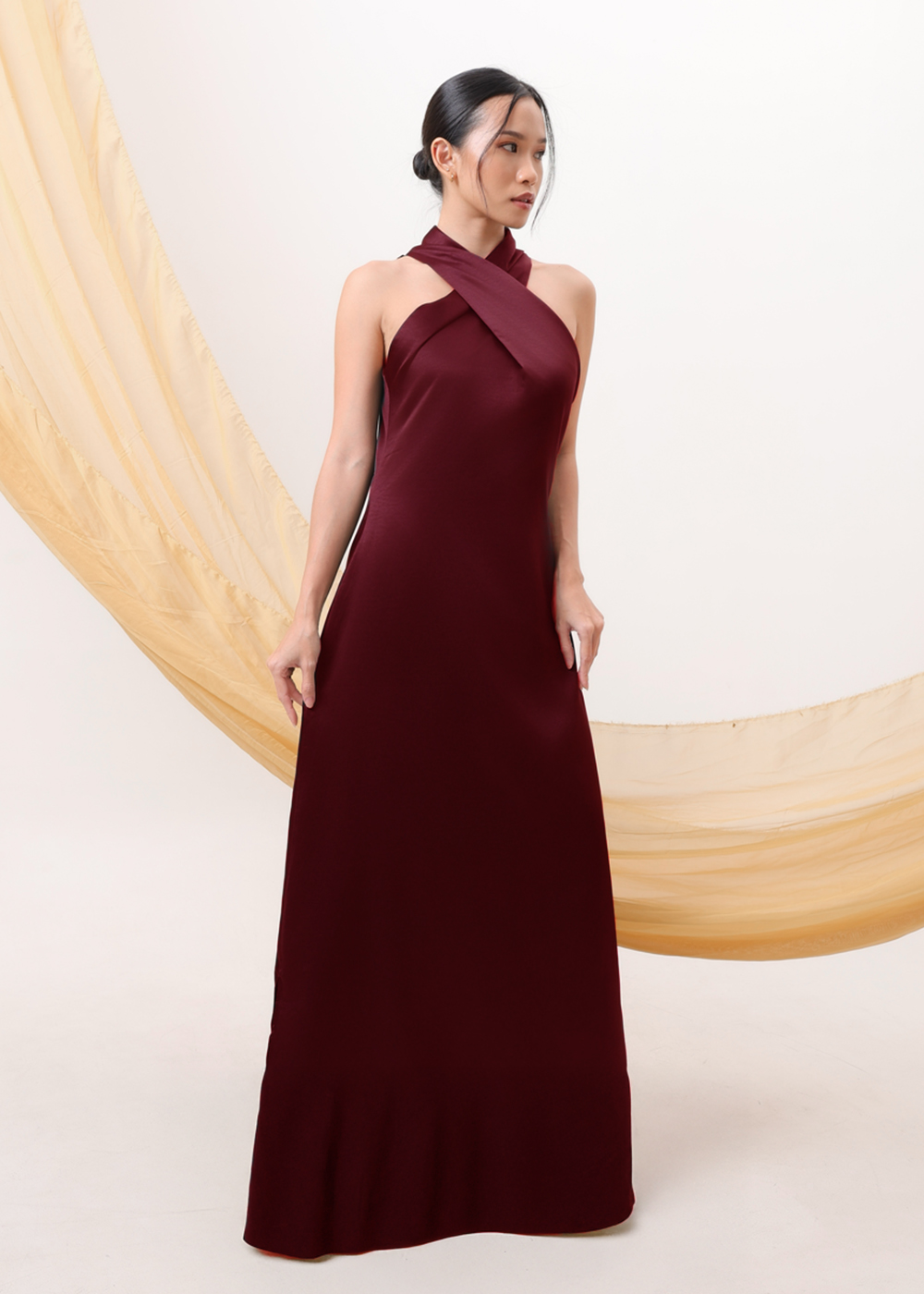 Halter Satin Dress