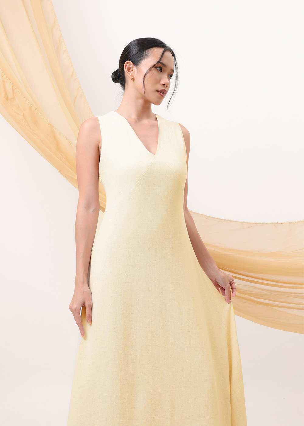 V-neck Linen Dress