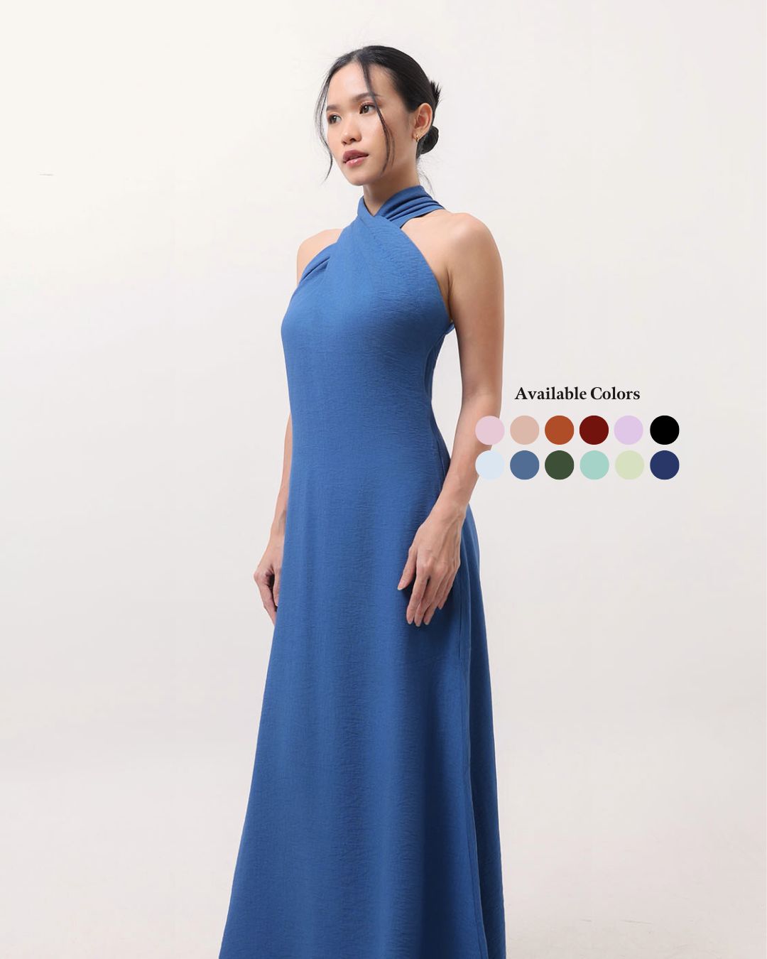Halter Textured Linen Dress