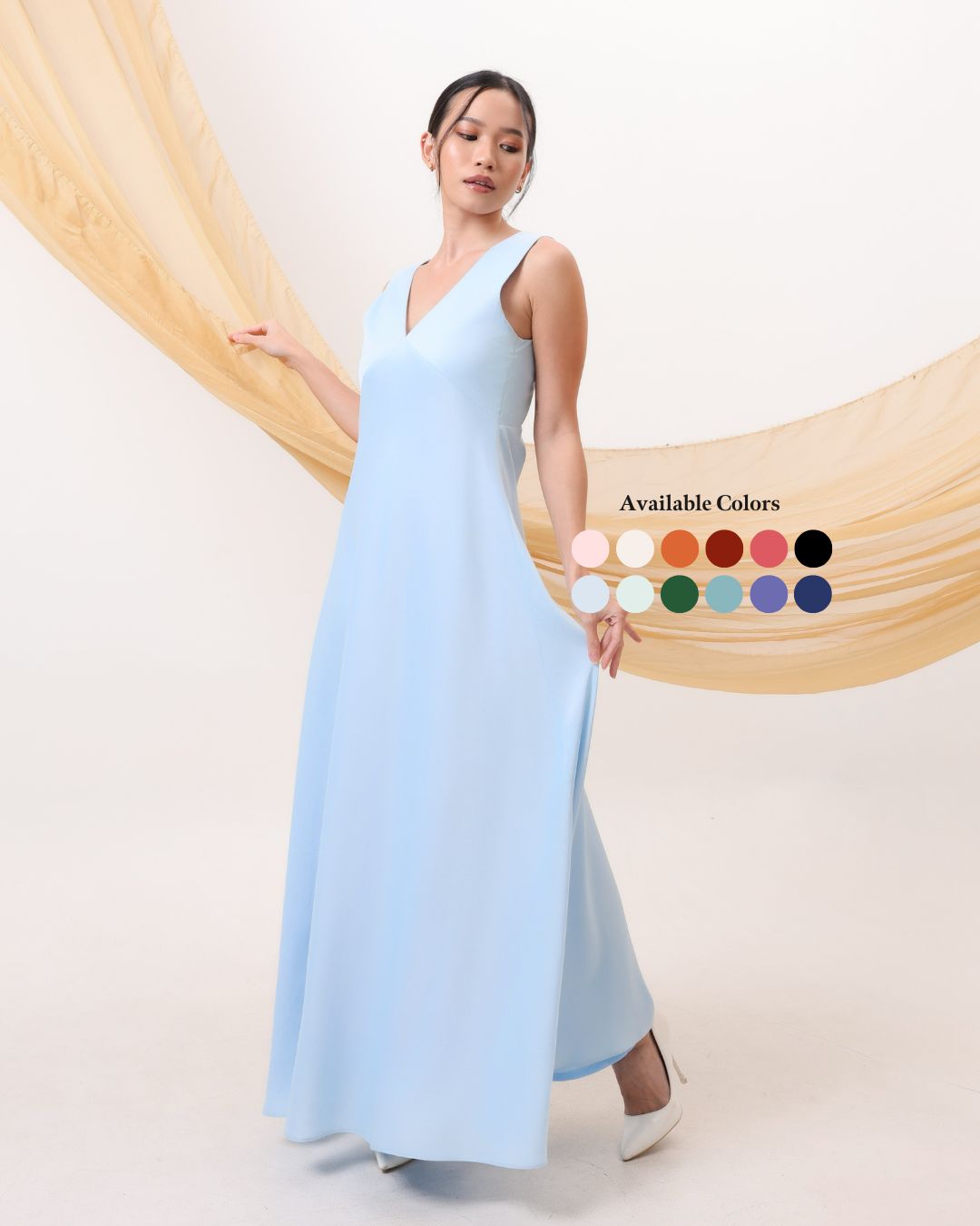 V-neck Satin Dress