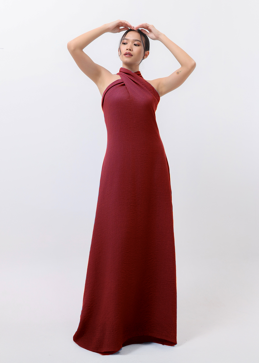 Halter Textured Linen Dress