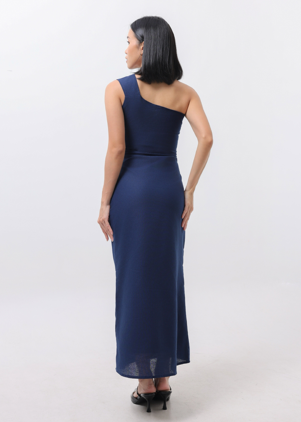 One-Shoulder Knotted Cotton Dress
