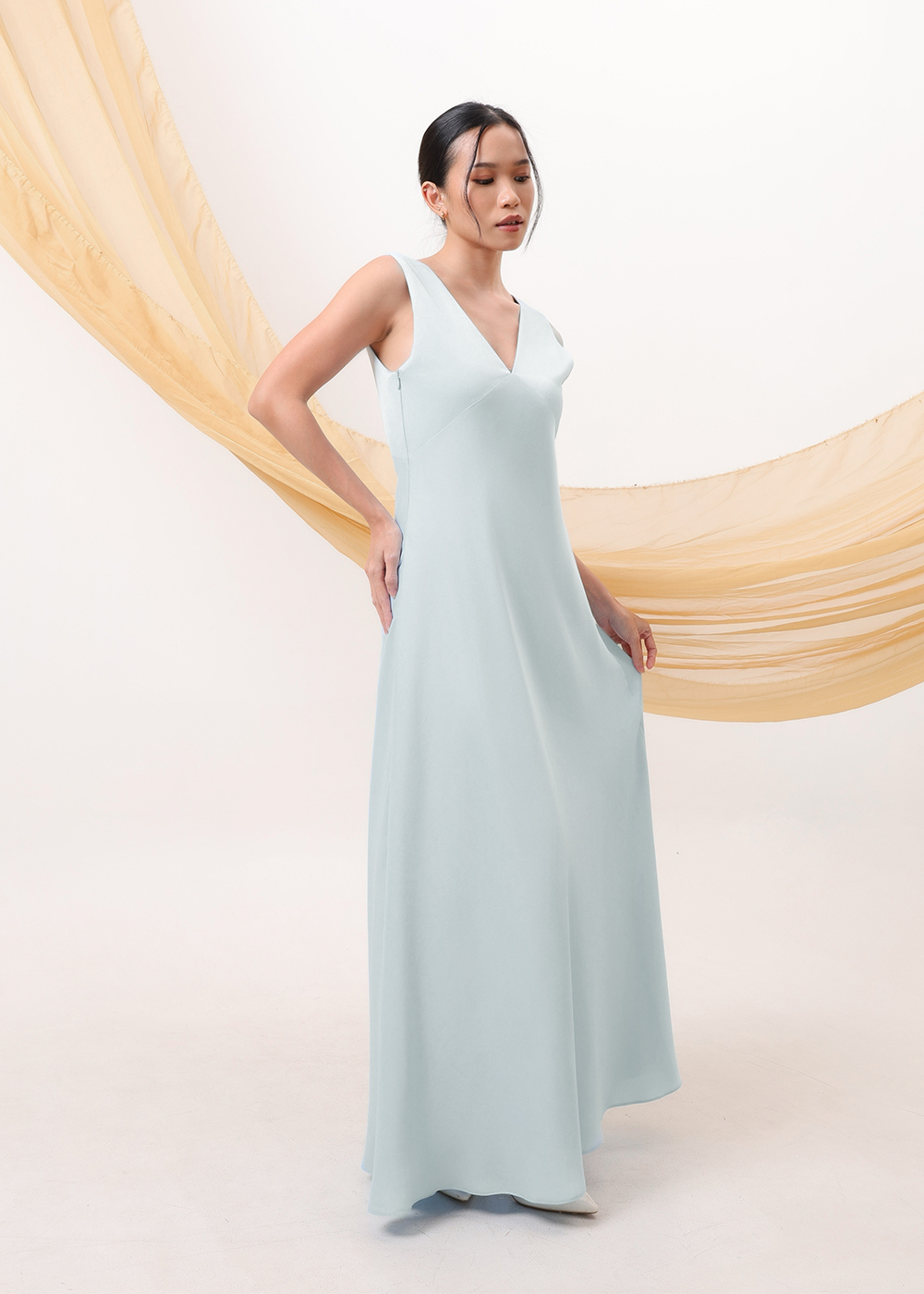 V-neck Satin Dress