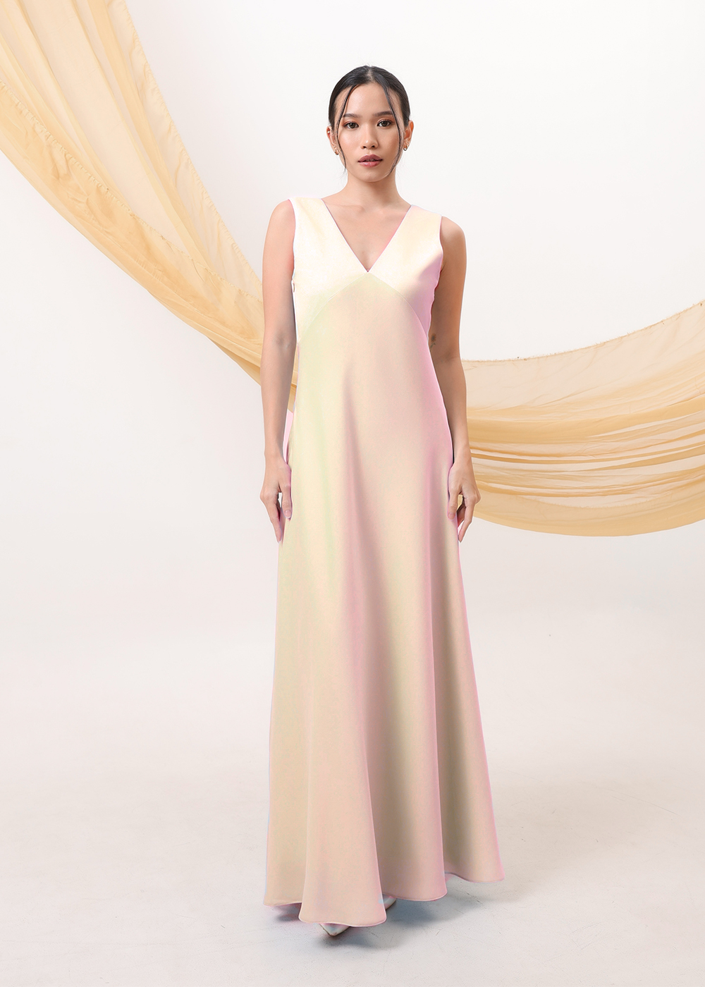 V-neck Satin Dress