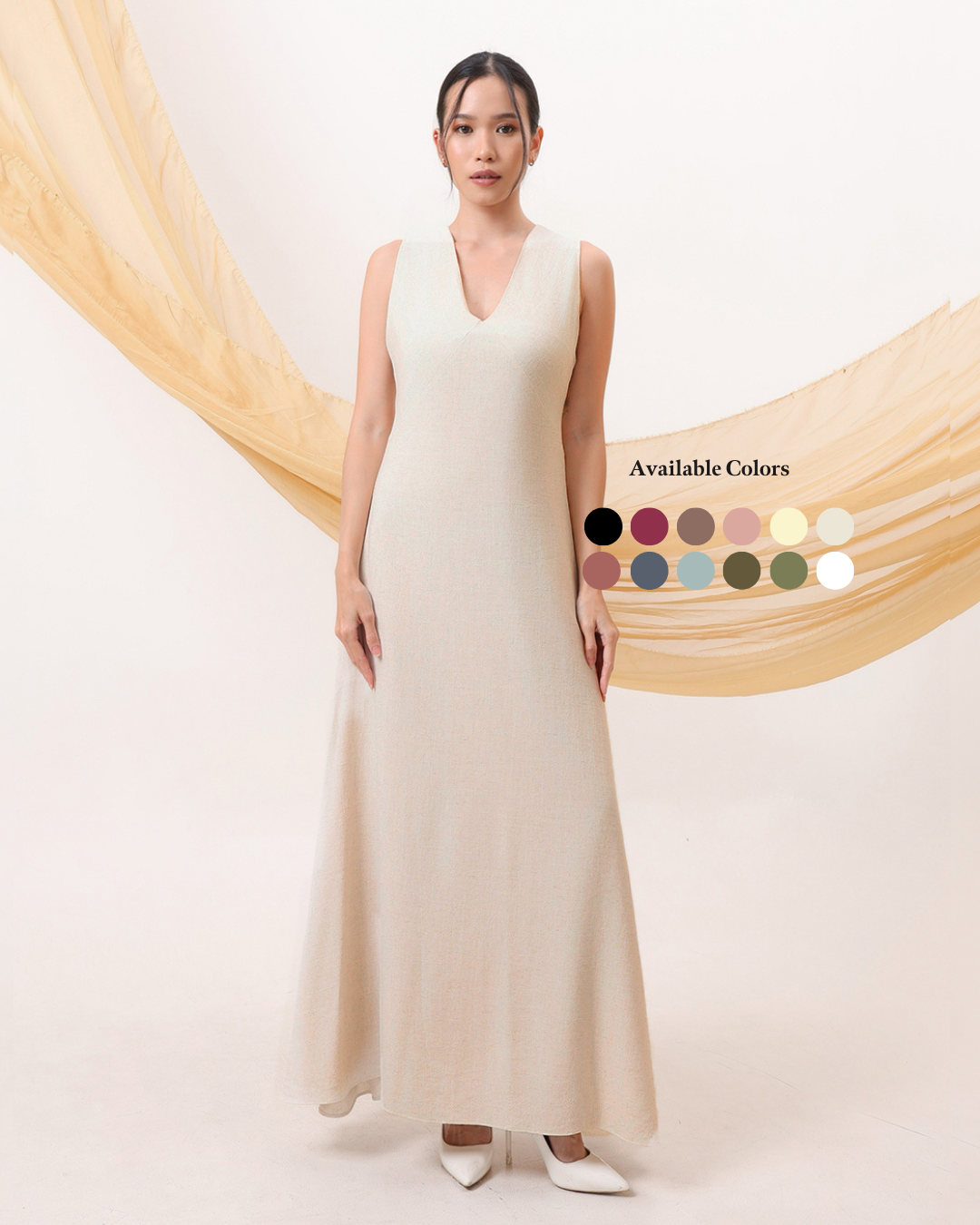 V-neck Linen Dress