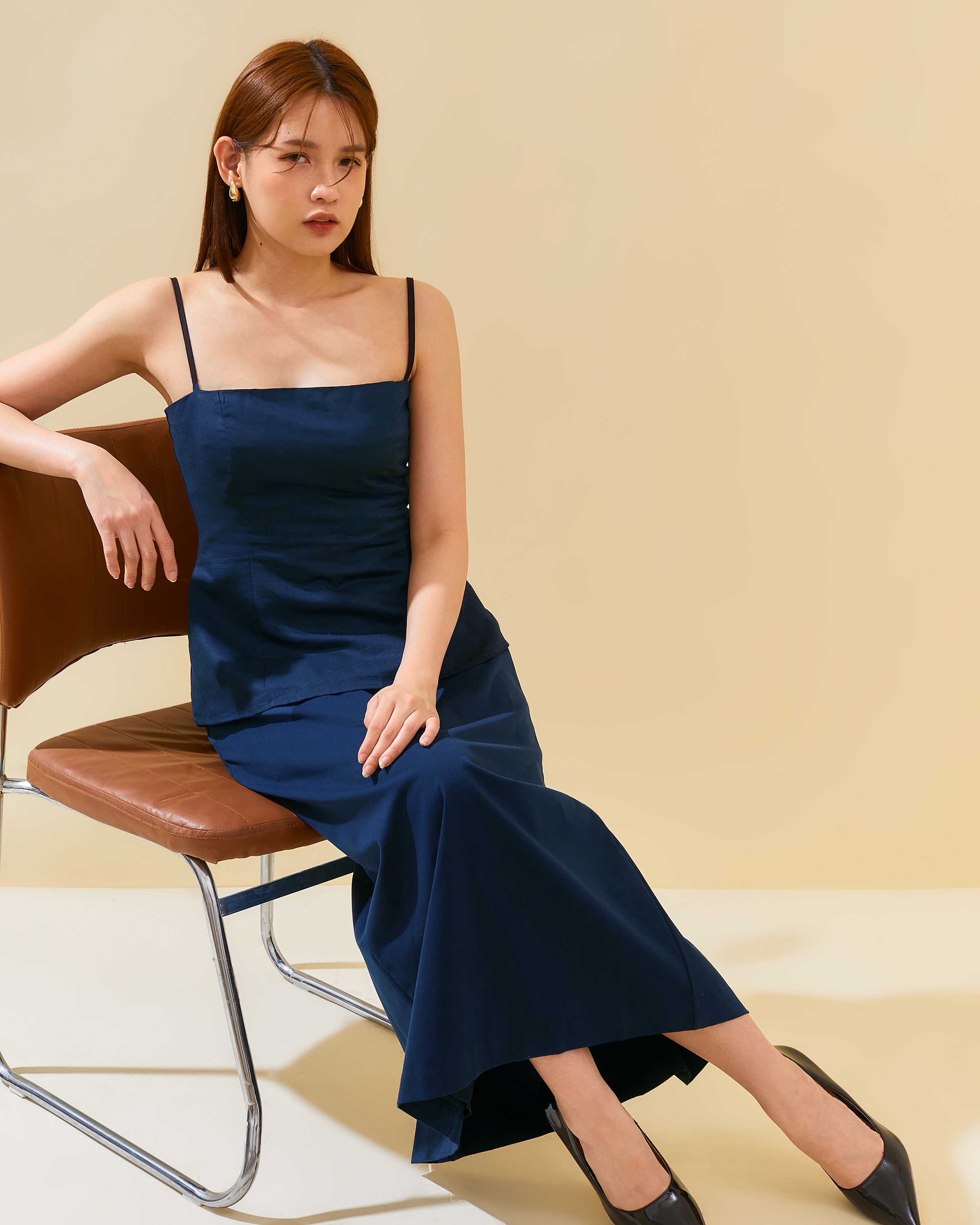 Peplum Cotton Set - Top and Skirt