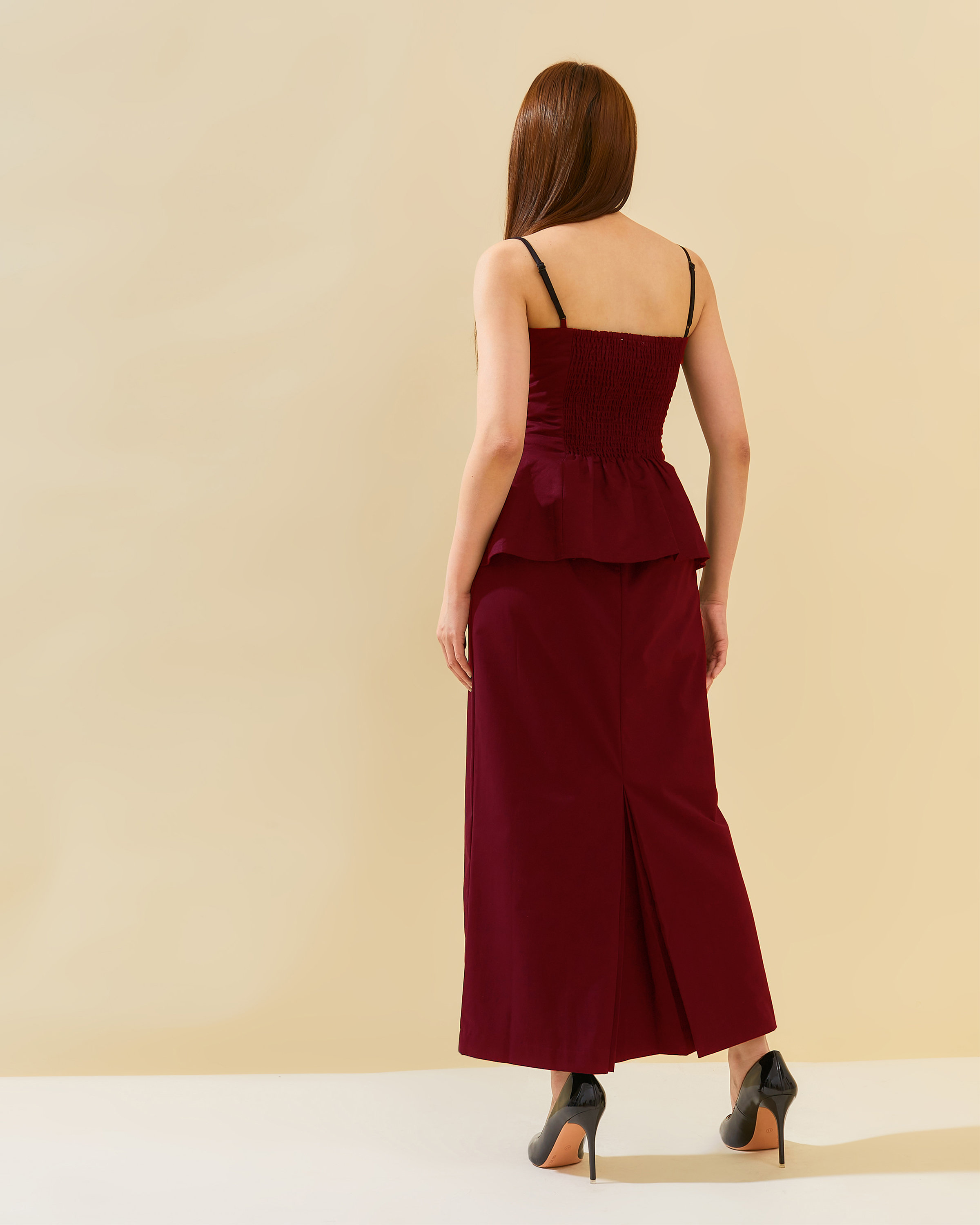 Peplum Cotton Set - Top and Skirt