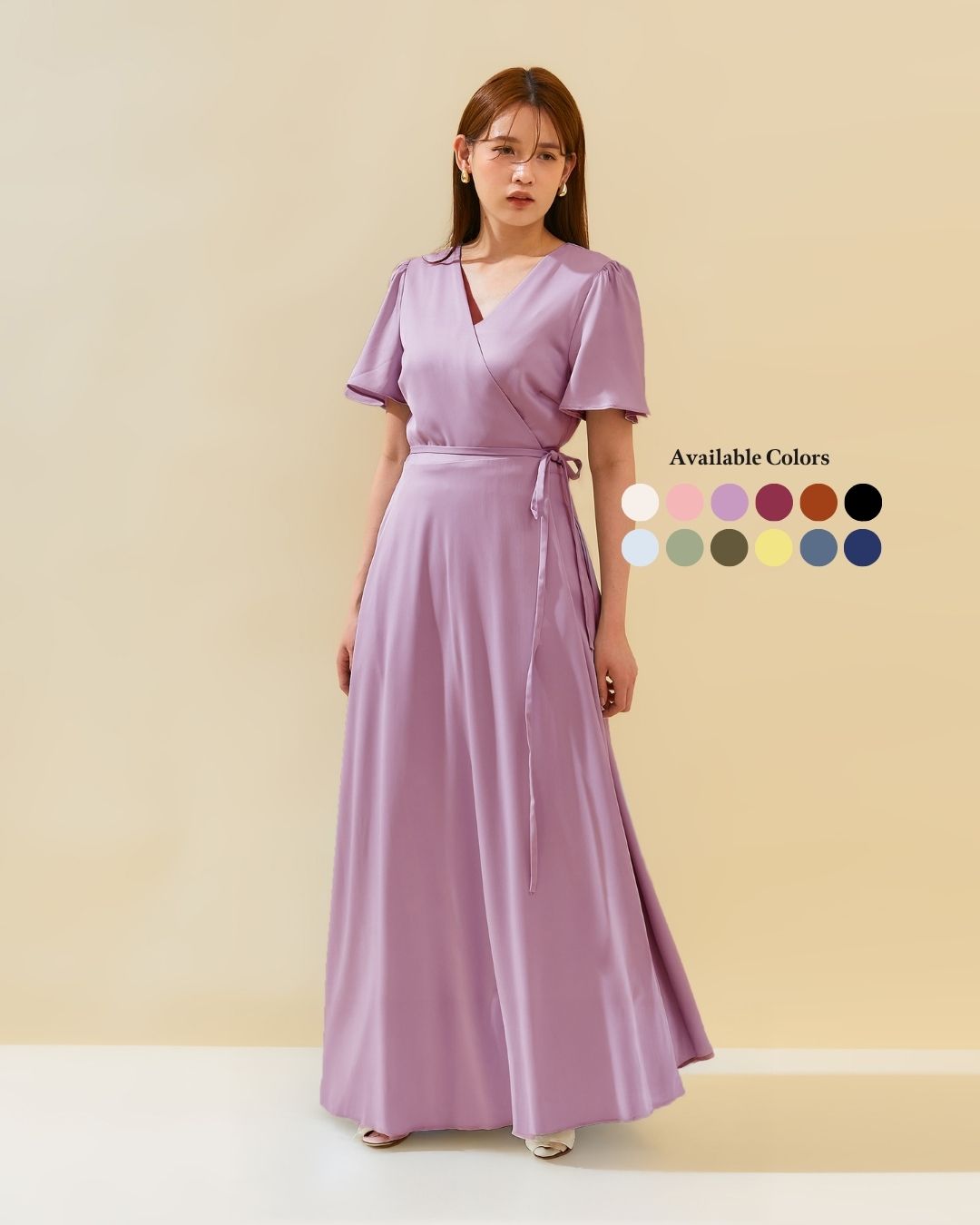 Wrap Dress in Satin