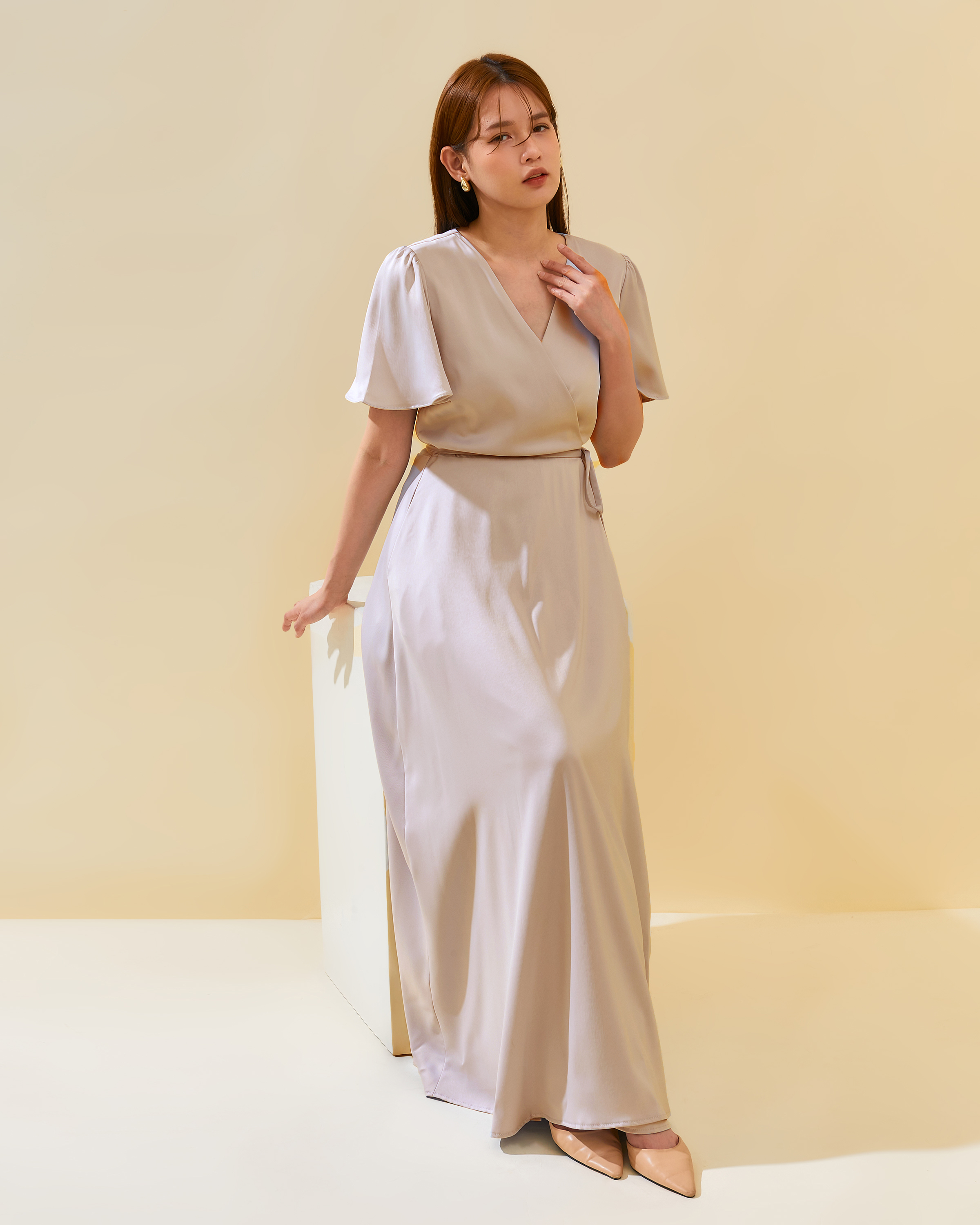 Wrap Dress in Satin