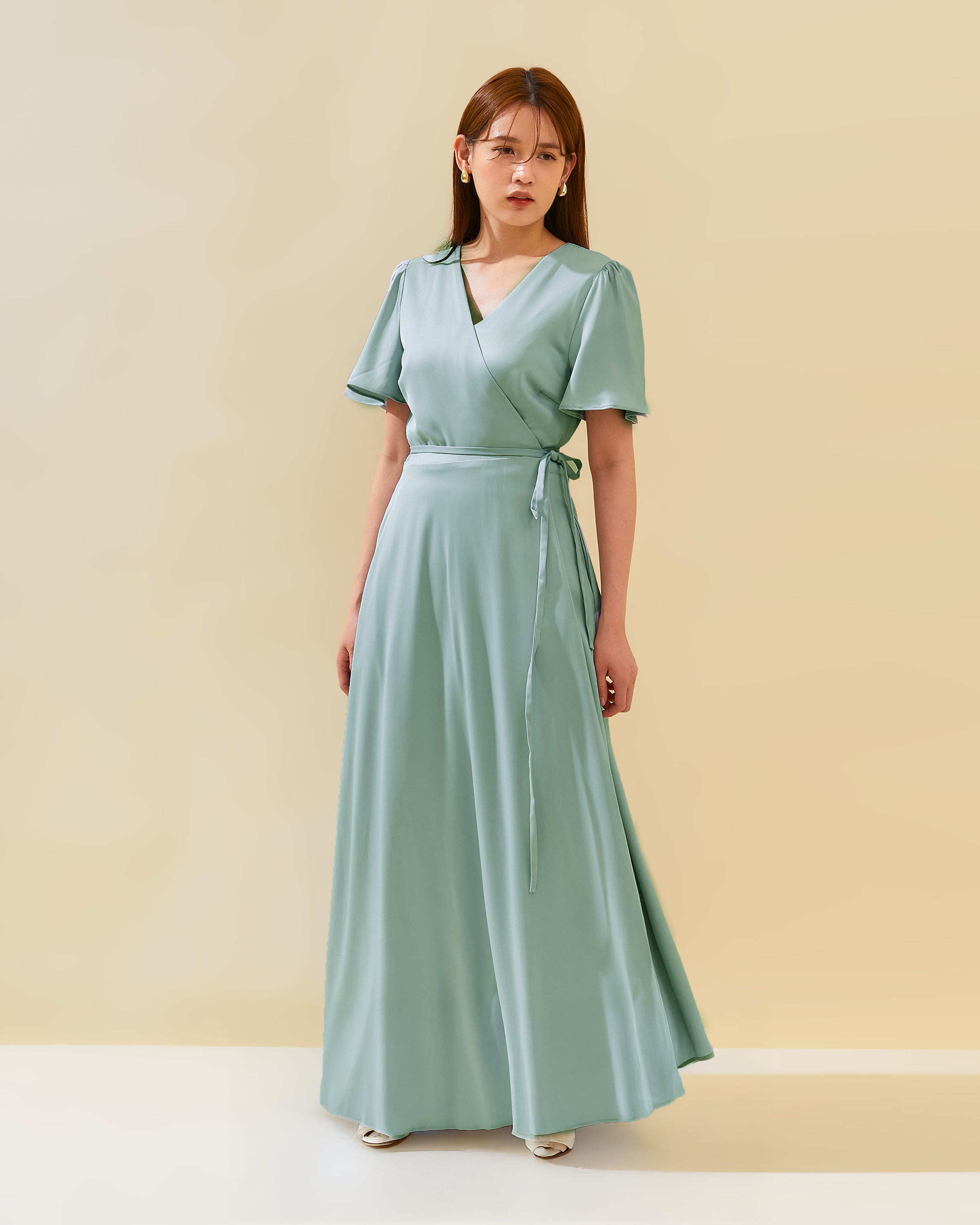 Wrap Dress in Satin