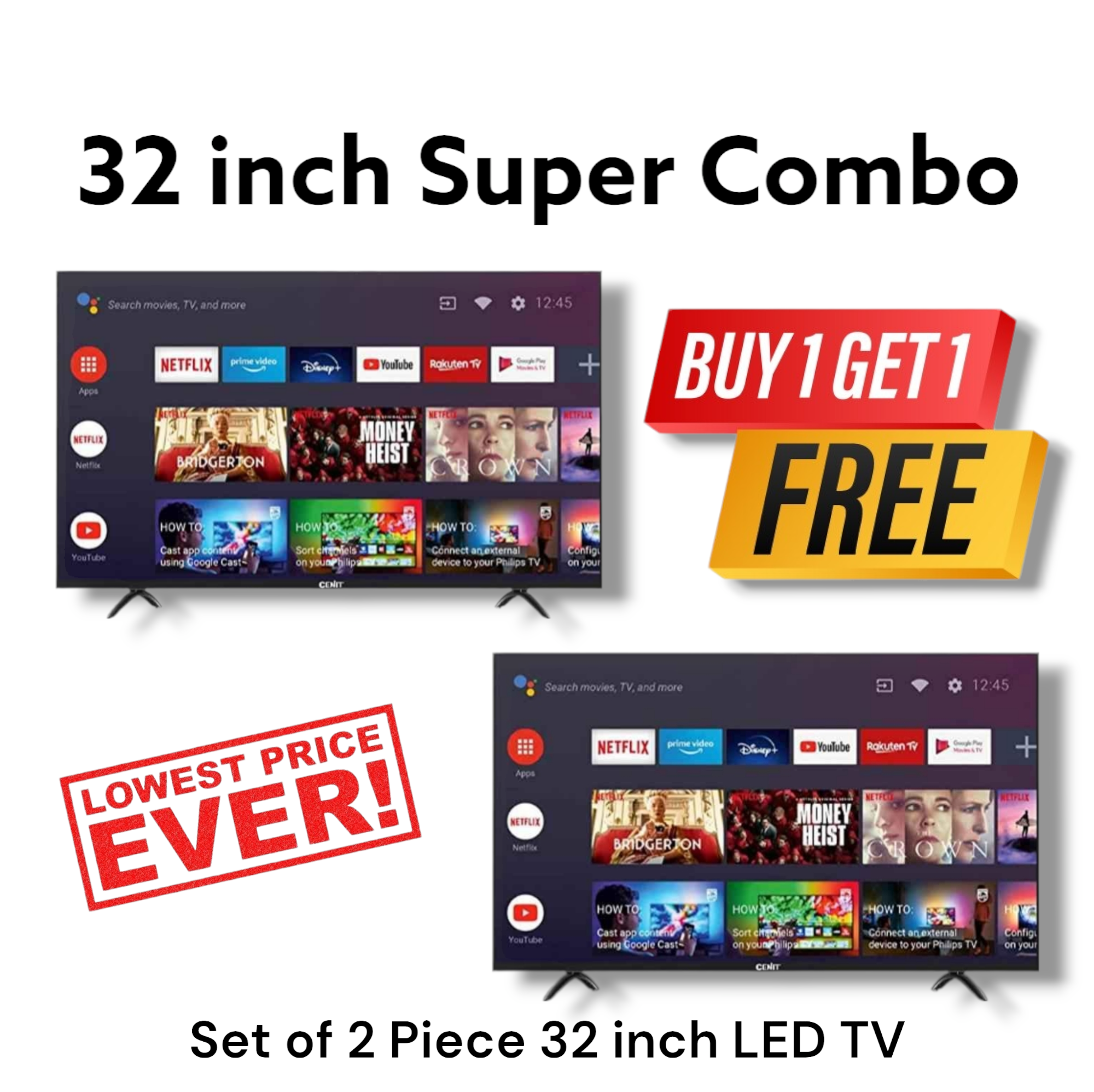 32 inch Led Smart TV Combo