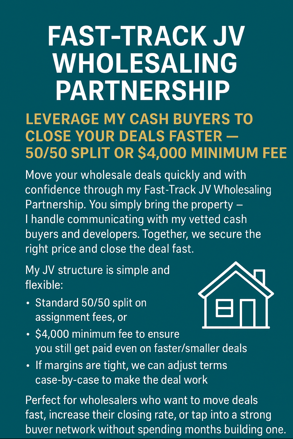 Fast-Track JV Wholesaling Partnership