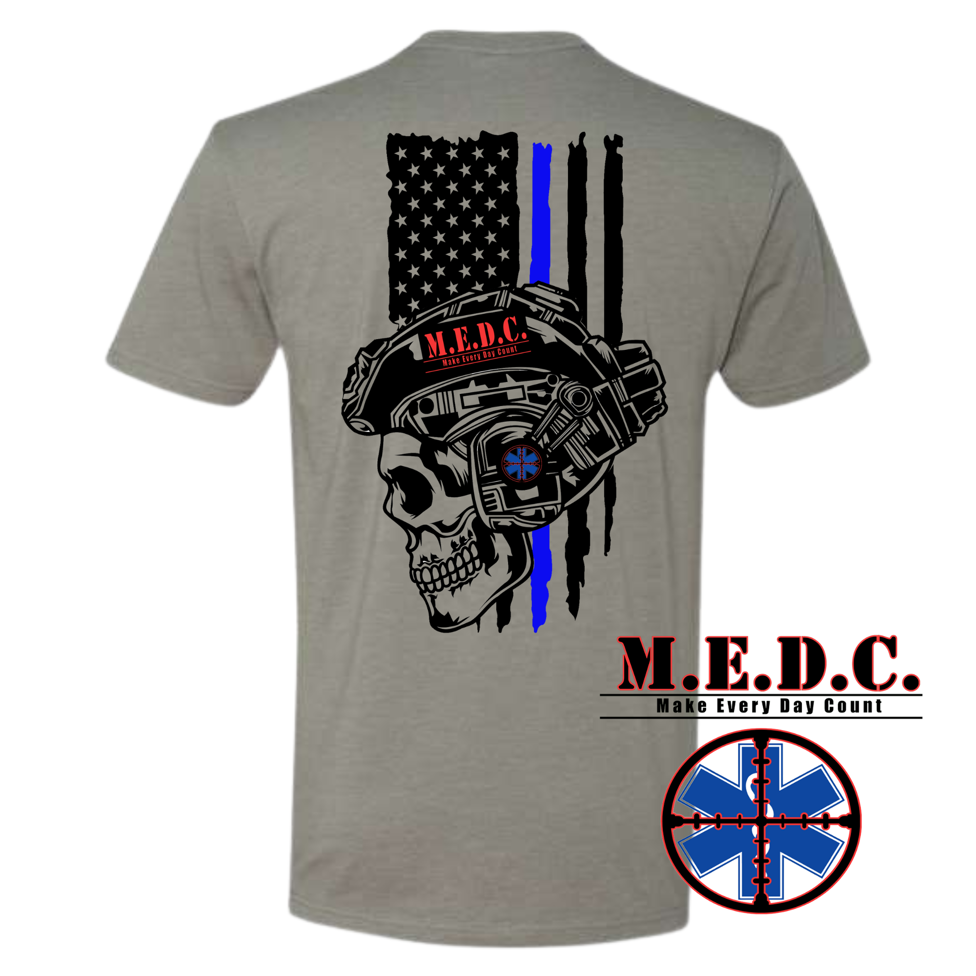 Tactical MEDC Blue Line T-Shirt