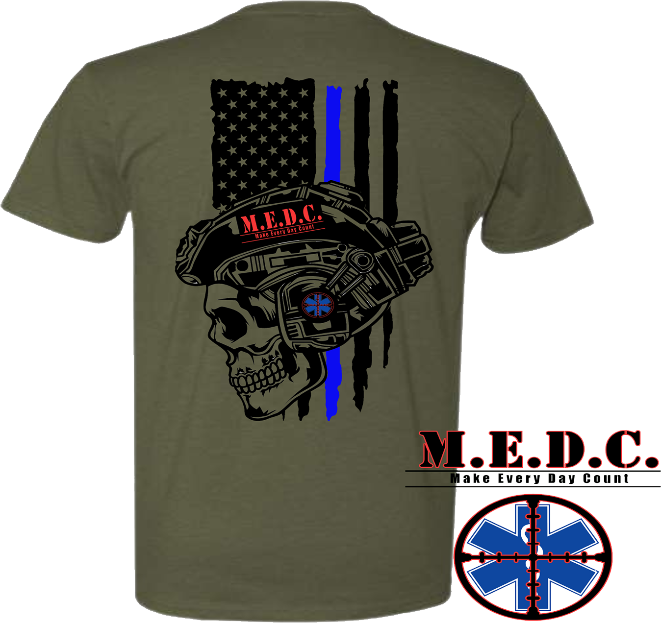 Tactical MEDC Blue Line T-Shirt