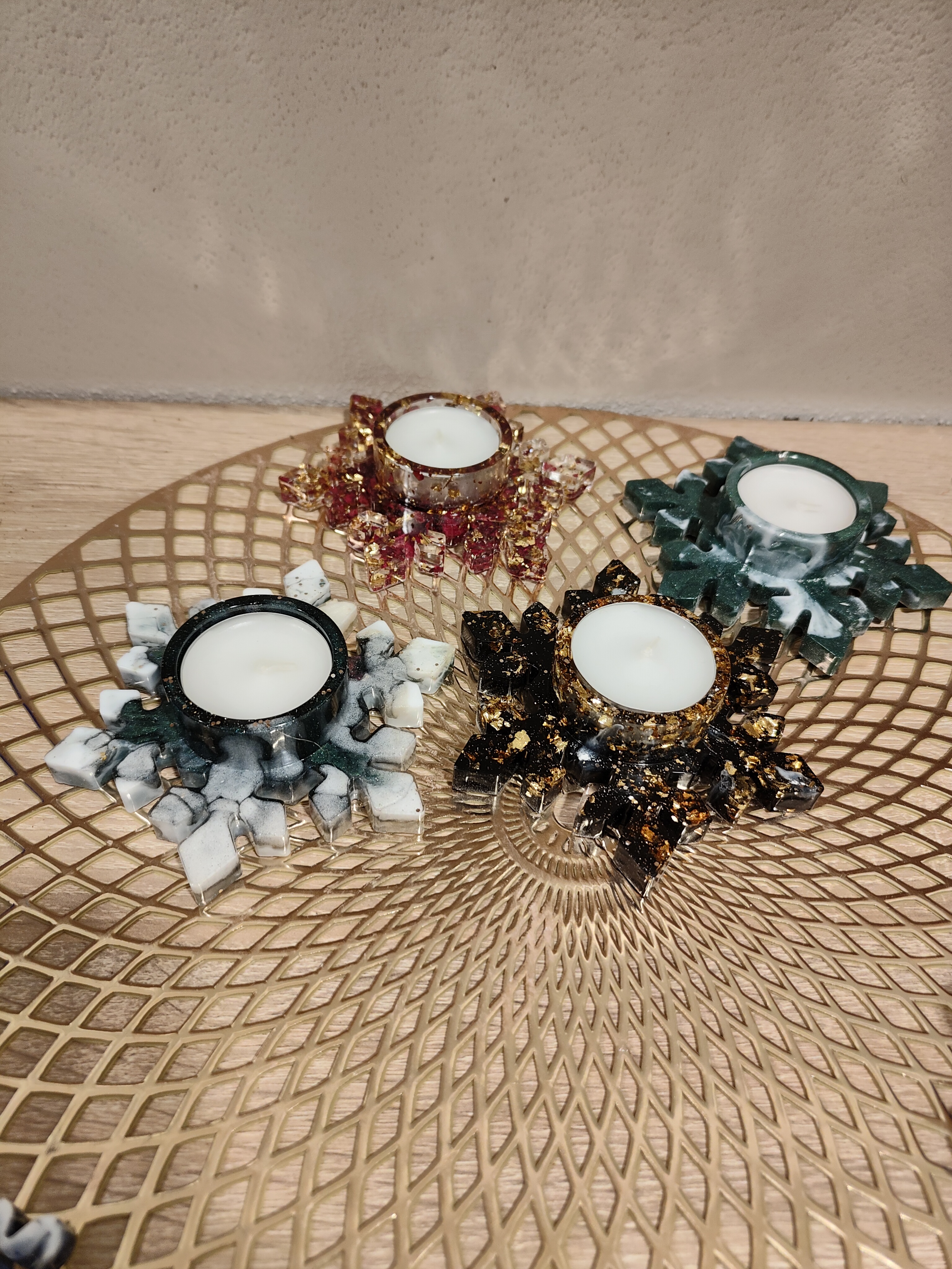 Schneeflocken Teelichthalter