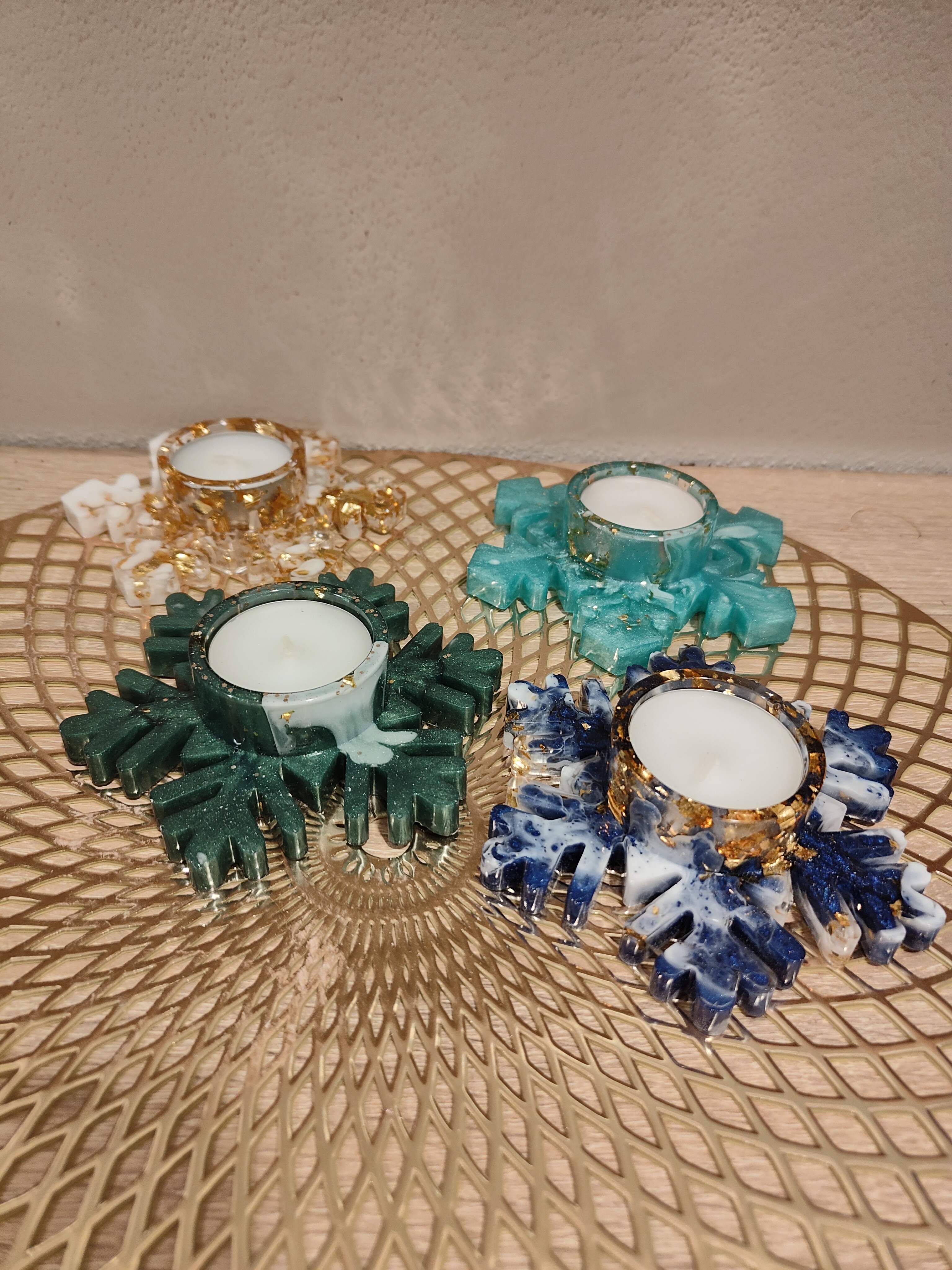 Schneeflocken Teelichthalter