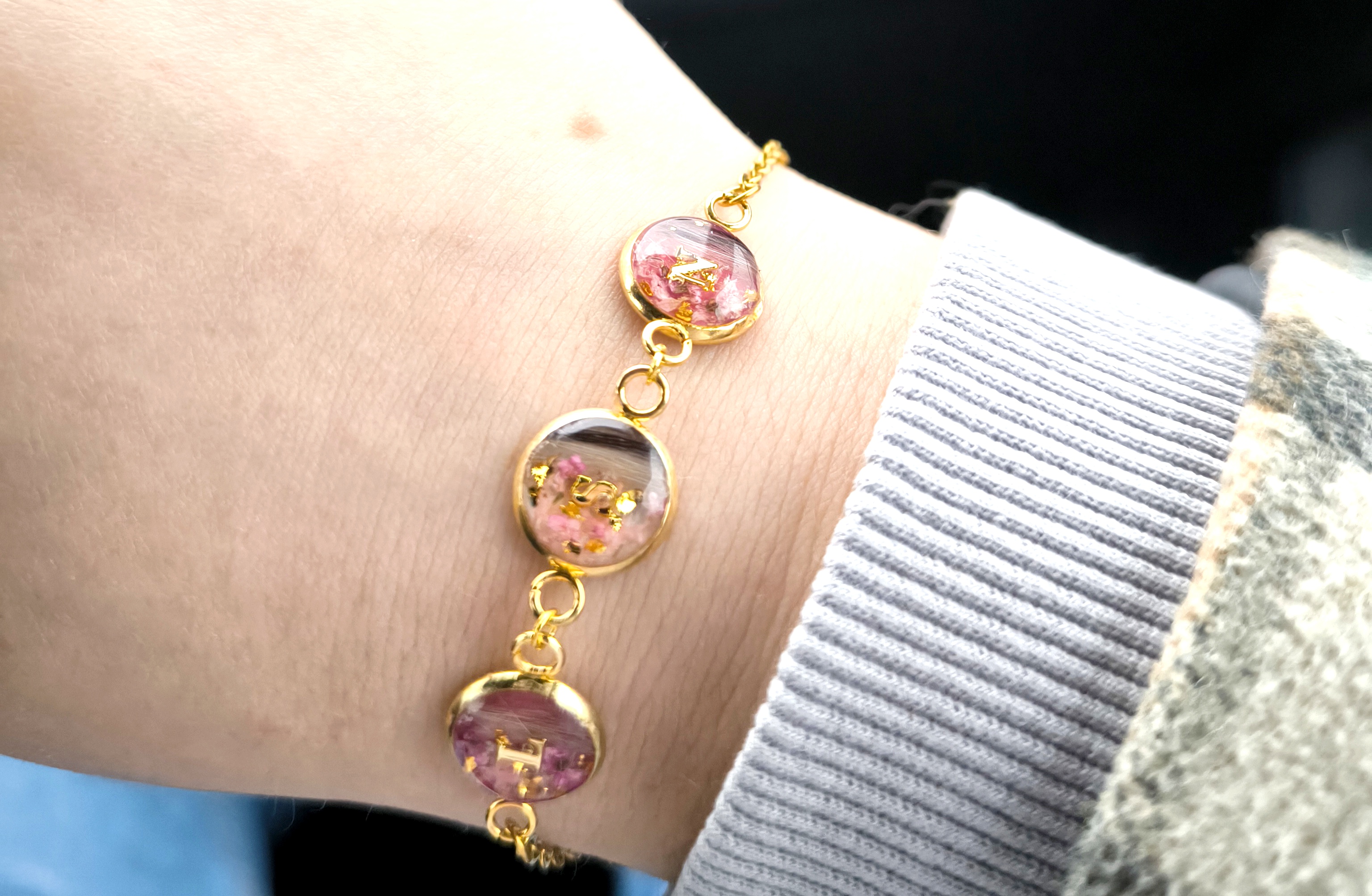 Armband 3 Plättchen 10mm