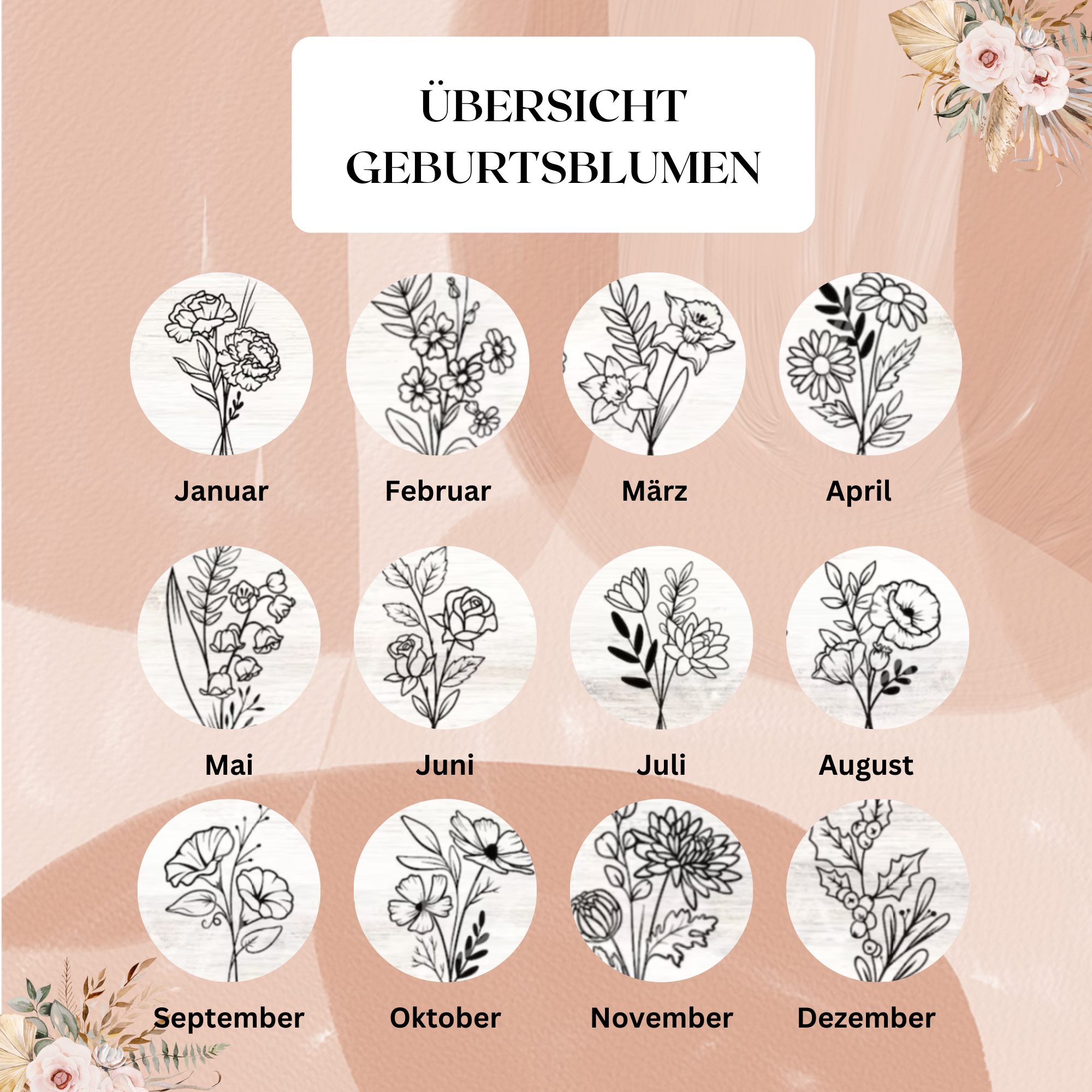 Kette mit Geburtsblume