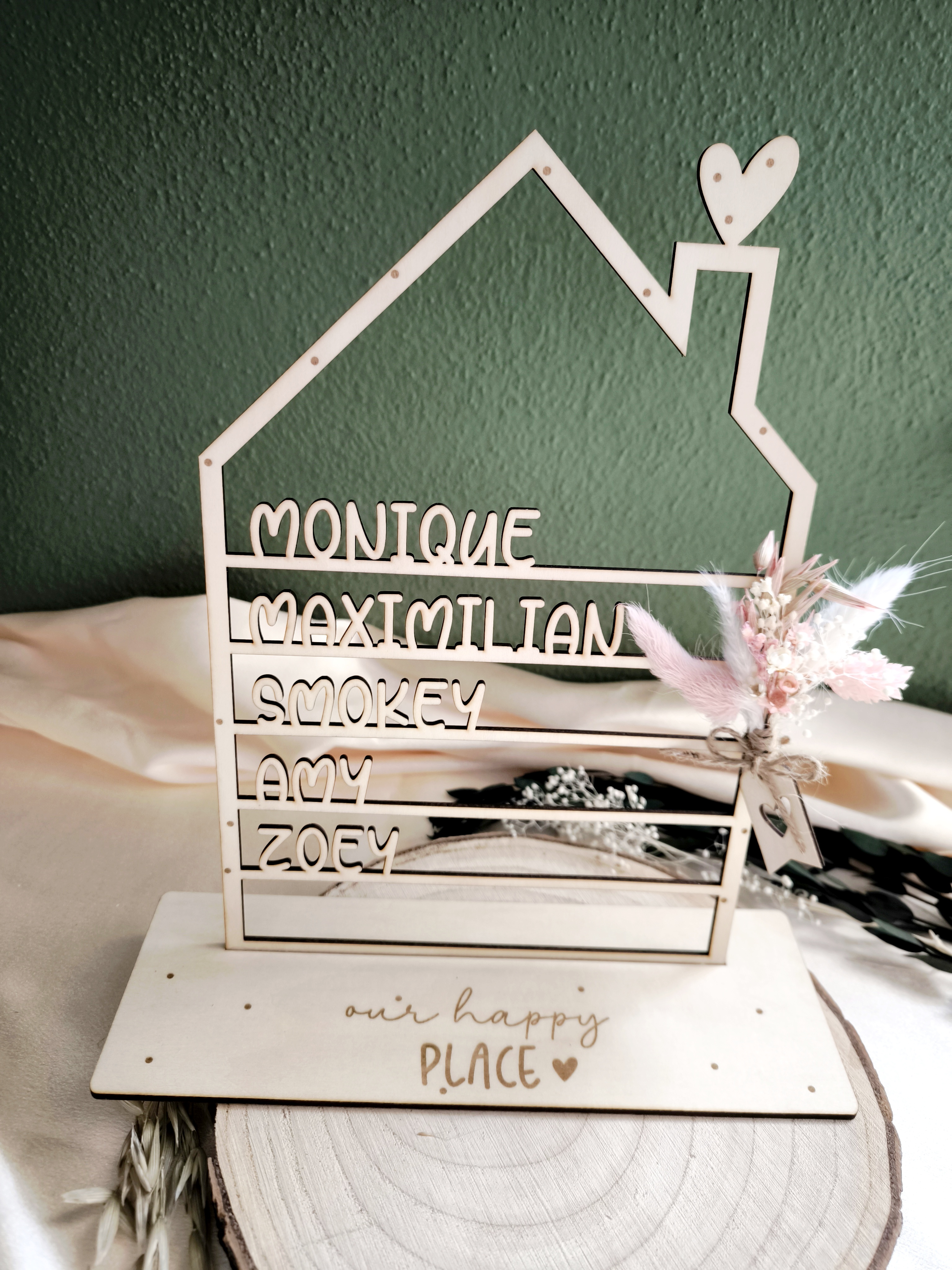 Haus Aufsteller mit Namen