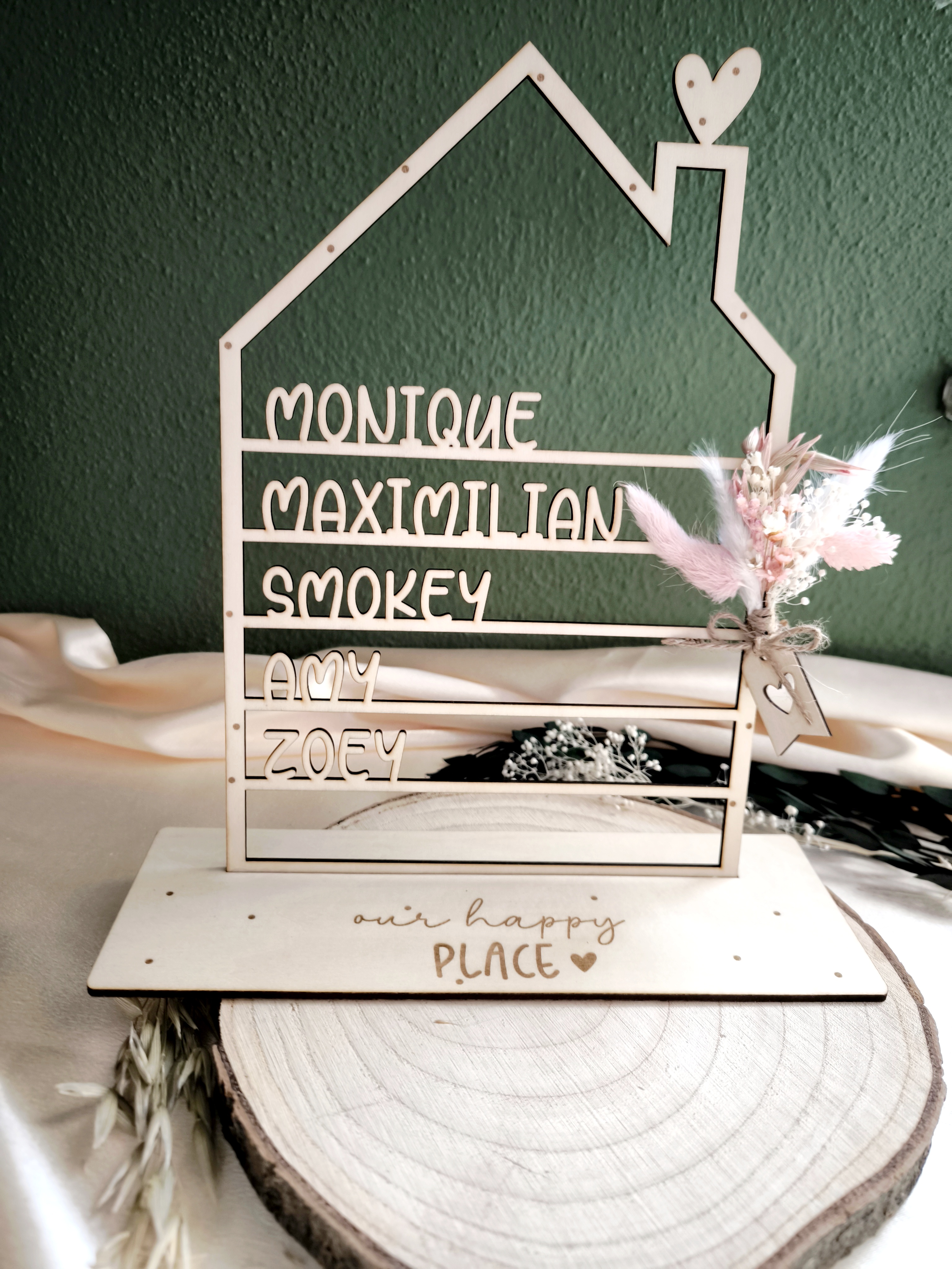 Haus Aufsteller mit Namen