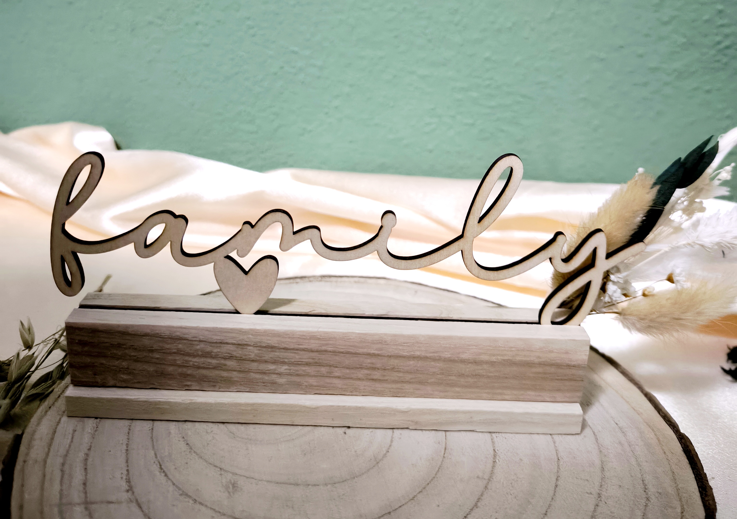 Schriftzug auf Klötzchen