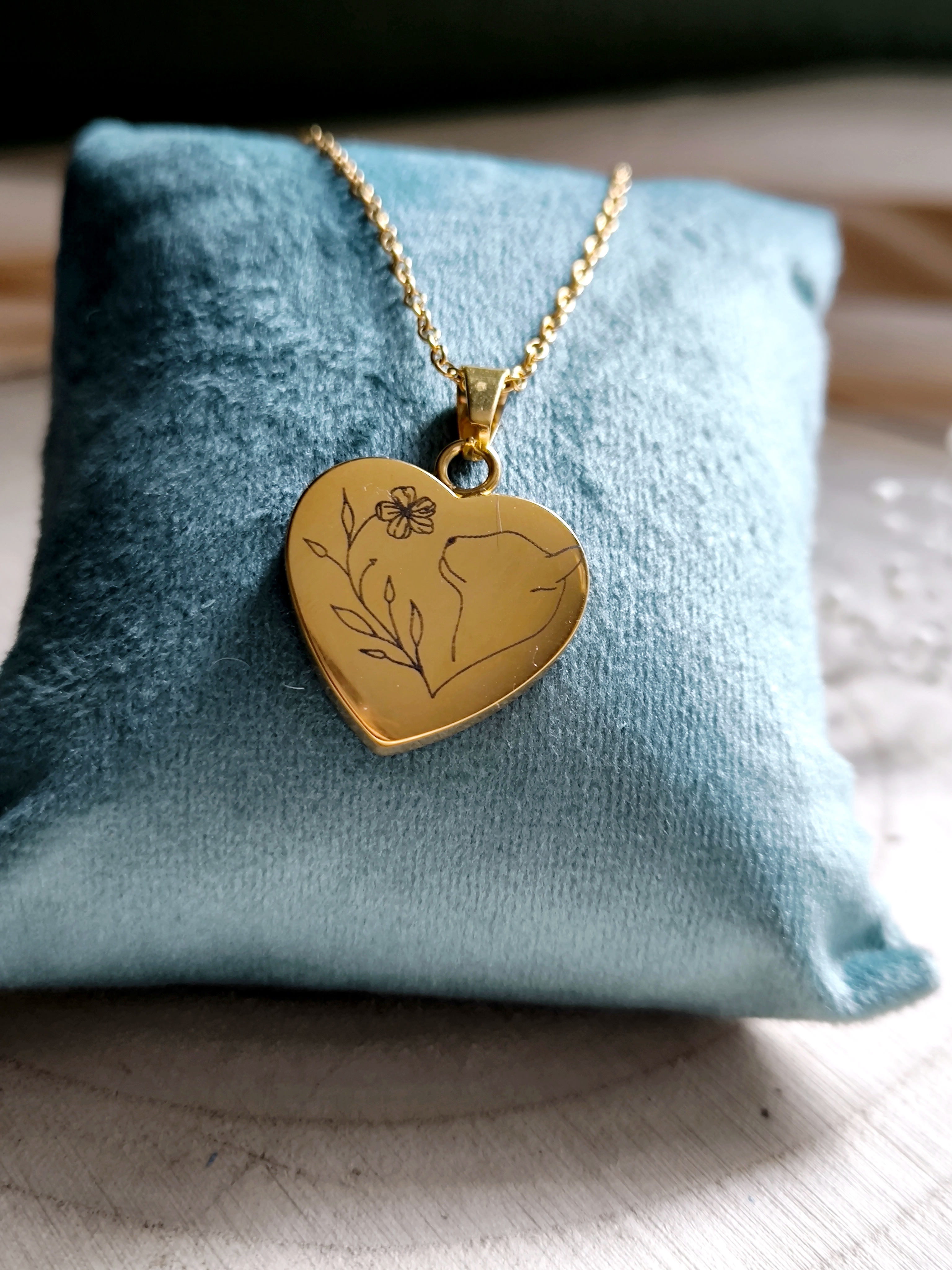 Cat Herz Kette mit Anfangsbuchstaben