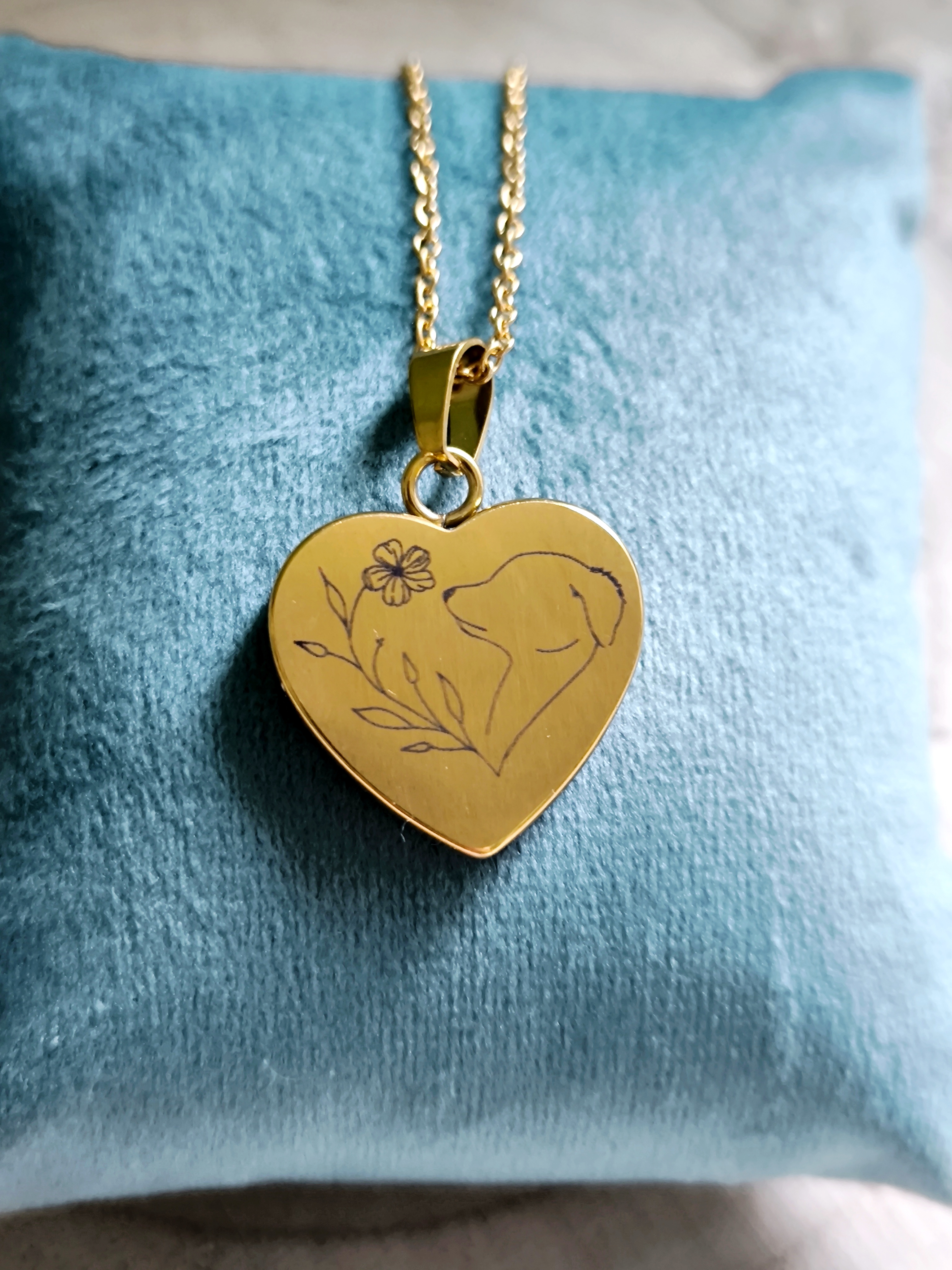 Dog Herz Kette mit Anfangsbuchstaben