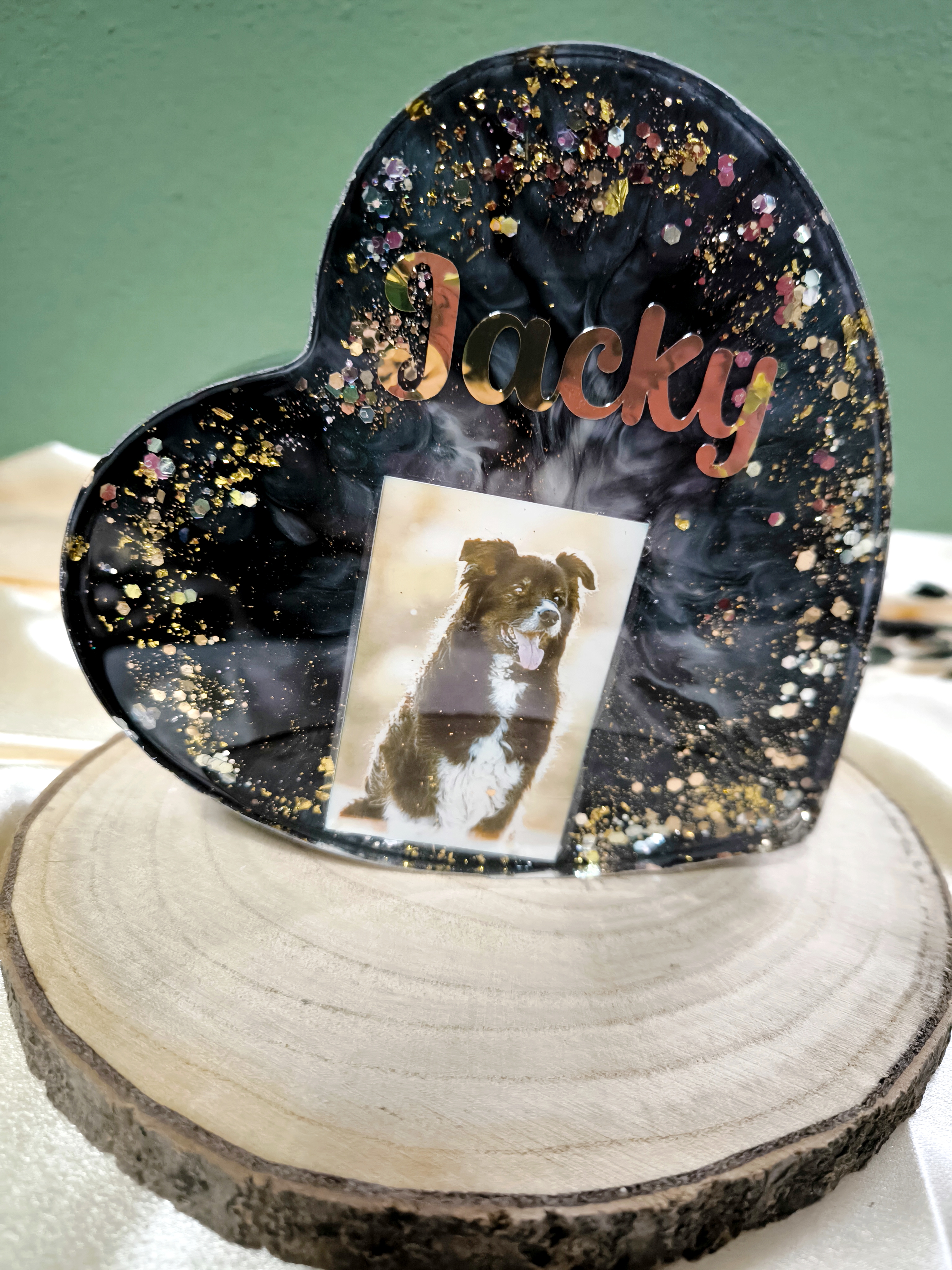 Herzaufsteller mit Foto