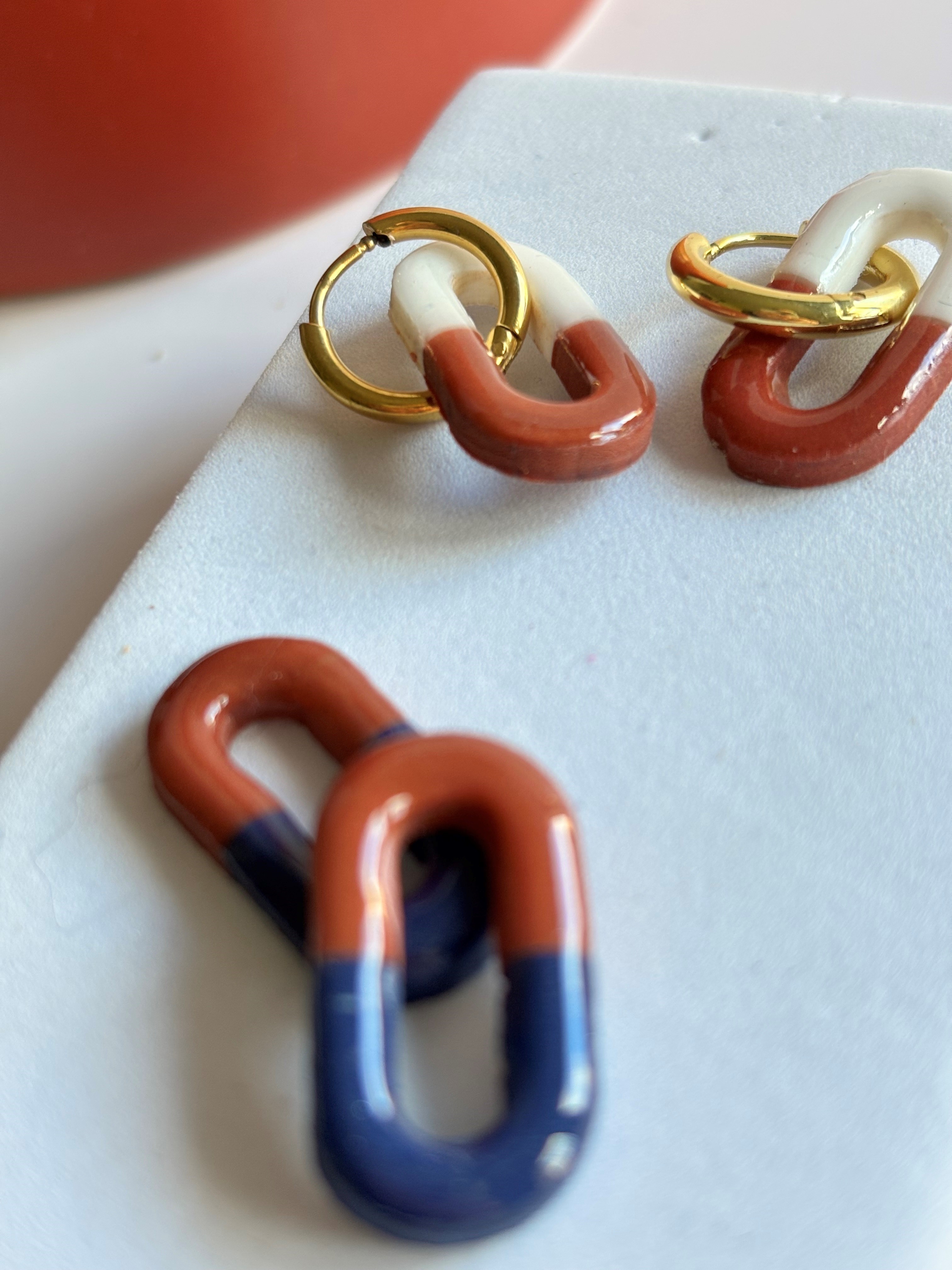 Les trombones Bleu / Terracotta / Creme