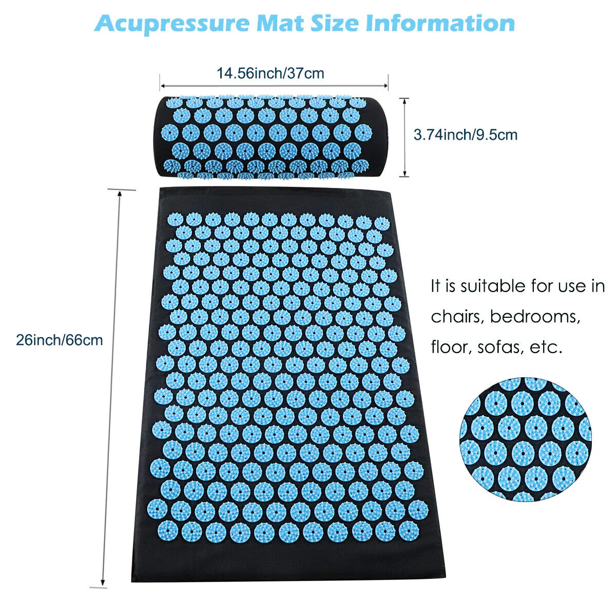 Meridian Acupuncture Mat & Pillow Set (CLICK ON THE HIGHLIGTED DESCRIPTION LINK BELOW TO PUCHASE)